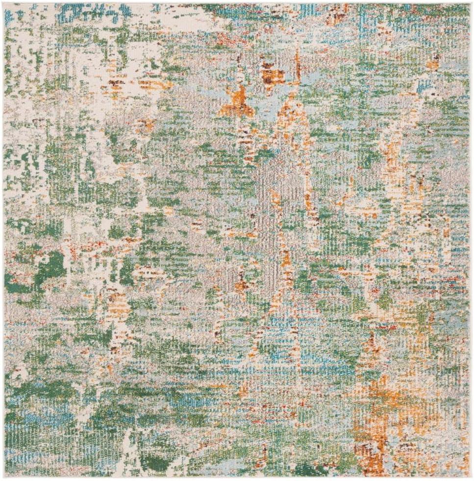 image:imageSAFAVIEH Madison Collection Area Rug 6 x 9 Light Blue amp Beige Modern Abstract Design NonShedding amp Easy Care Ideal for High Traffic Areas in Living Room Bedroom MAD457BGreenGrey