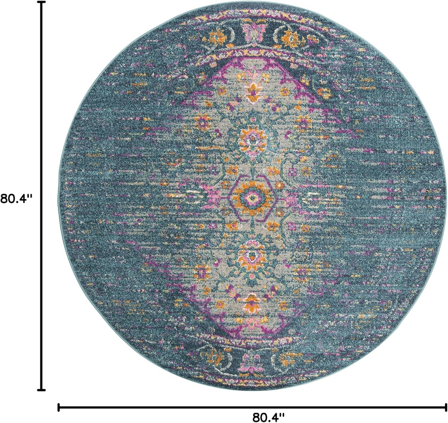 image:imageSAFAVIEH Madison Collection Area Rug 6 x 9 Light Grey amp Fuchsia Boho Chic Distressed Design NonShedding amp Easy Care Ideal for High Traffic Areas in Living Room Bedroom MAD122GBlueFuchsia