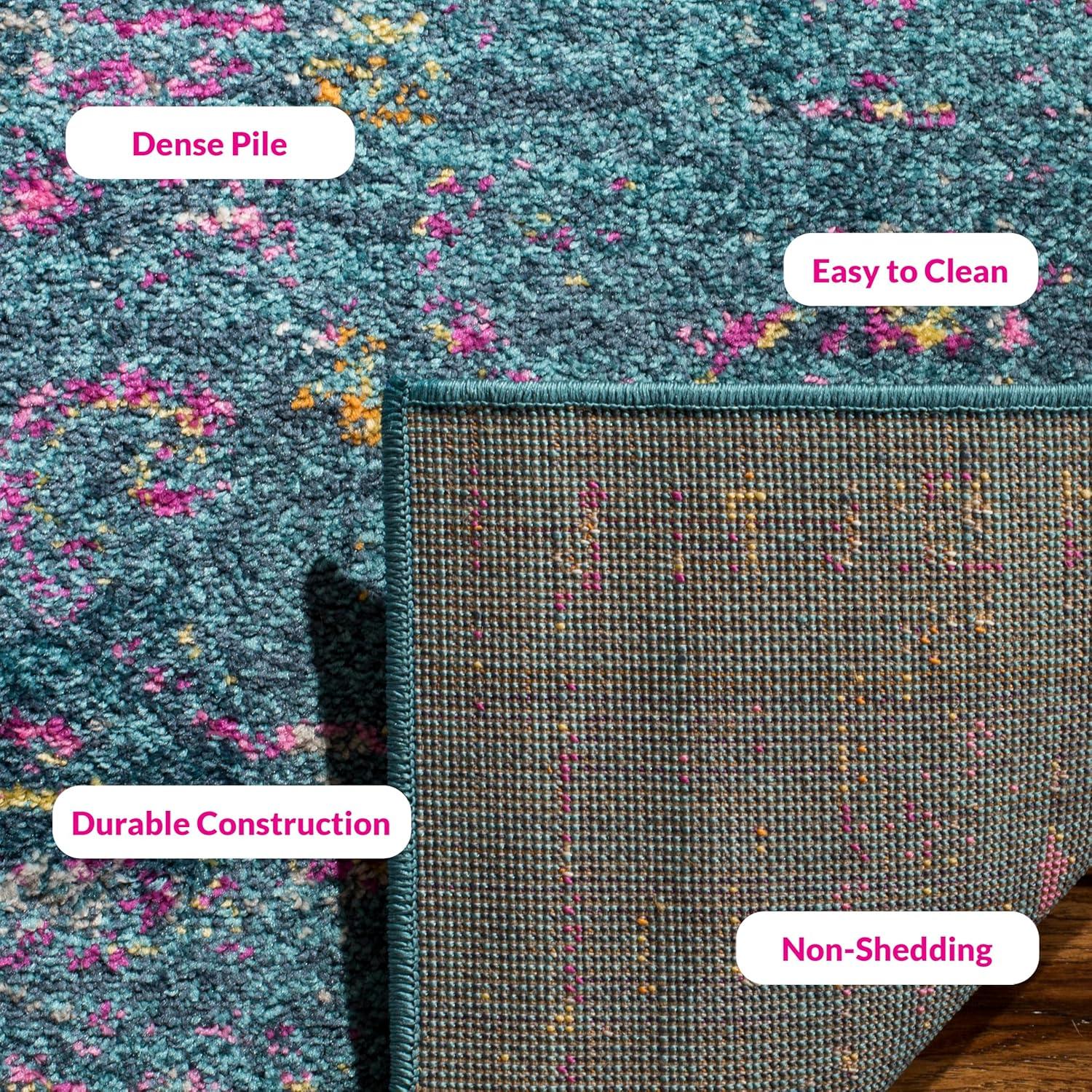 image:imageSAFAVIEH Madison Collection Area Rug 6 x 9 Light Grey amp Fuchsia Boho Chic Distressed Design NonShedding amp Easy Care Ideal for High Traffic Areas in Living Room Bedroom MAD122GBlueFuchsia