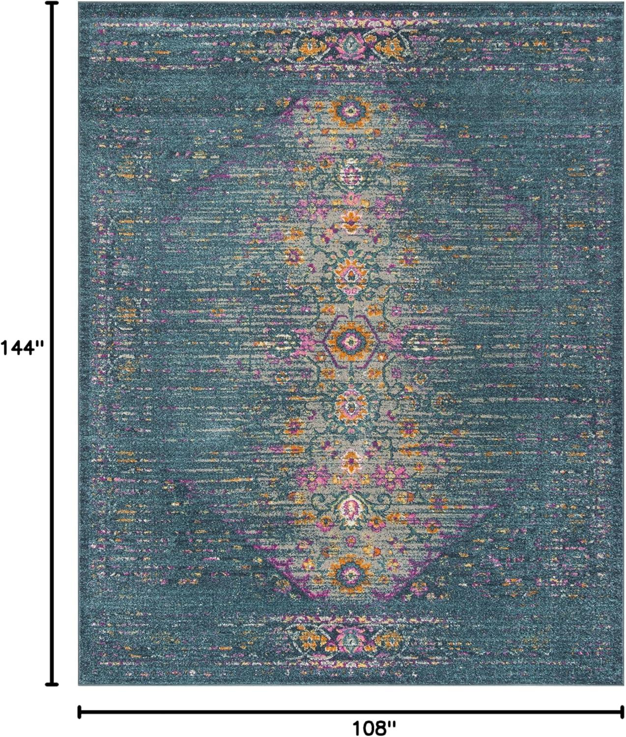 image:imageSAFAVIEH Madison Collection Area Rug 6 x 9 Light Grey amp Fuchsia Boho Chic Distressed Design NonShedding amp Easy Care Ideal for High Traffic Areas in Living Room Bedroom MAD122GBlueFuchsia