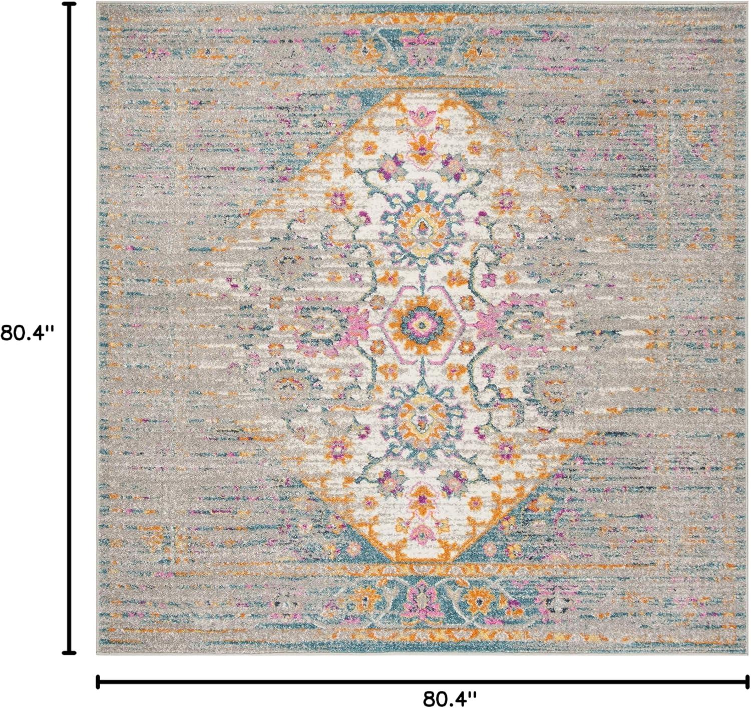 image:imageSAFAVIEH Madison Collection Area Rug 6 x 9 Light Grey amp Fuchsia Boho Chic Distressed Design NonShedding amp Easy Care Ideal for High Traffic Areas in Living Room Bedroom MAD122GLight GreyFuchsia