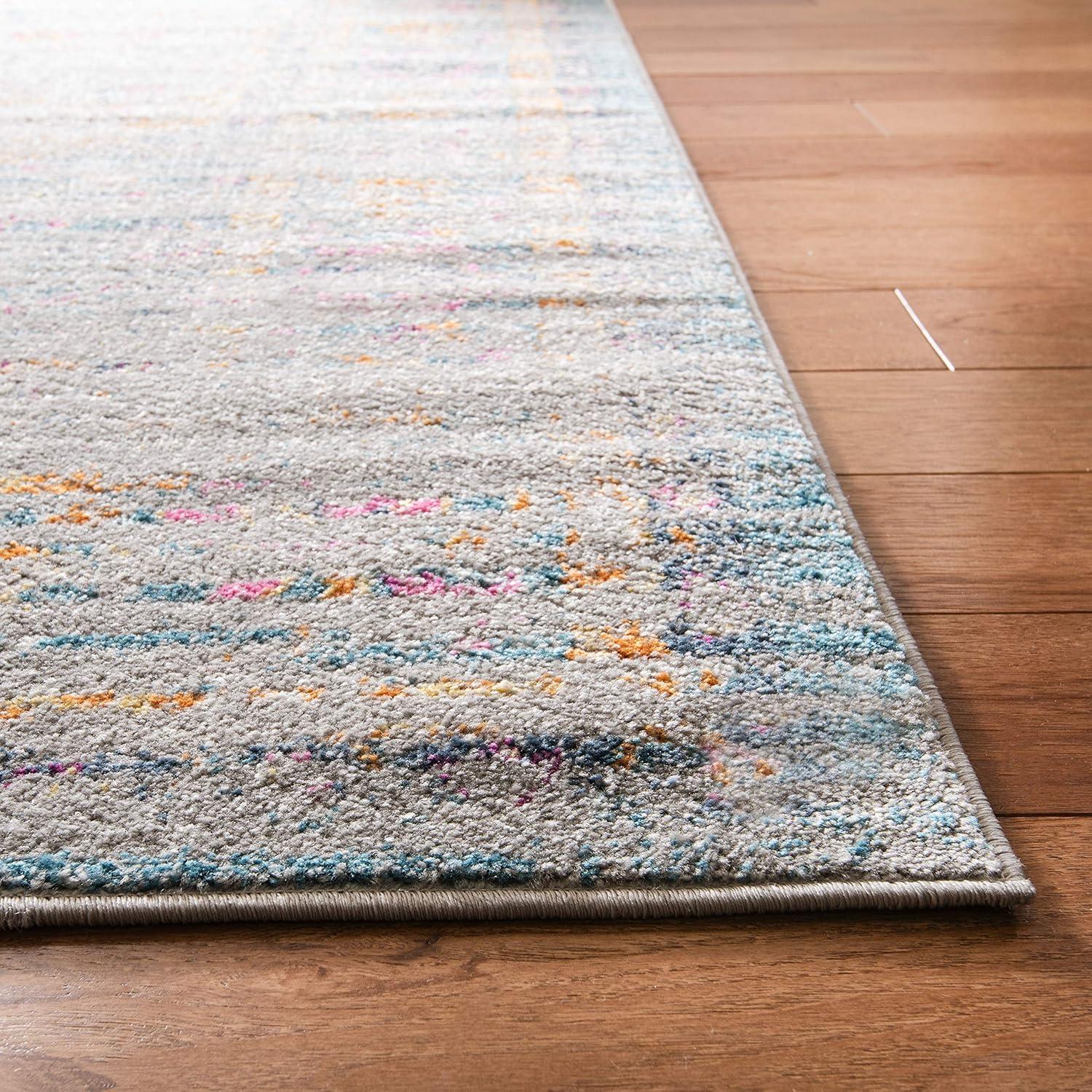 image:imageSAFAVIEH Madison Collection Area Rug 6 x 9 Light Grey amp Fuchsia Boho Chic Distressed Design NonShedding amp Easy Care Ideal for High Traffic Areas in Living Room Bedroom MAD122GLight GreyFuchsia
