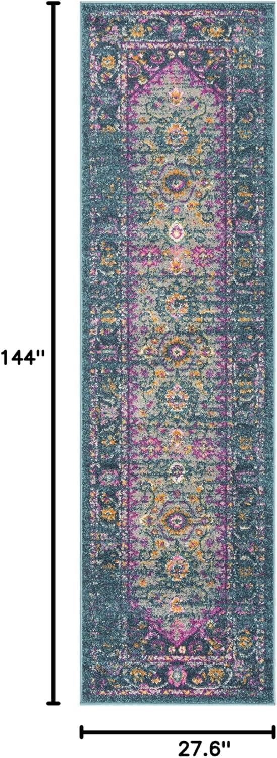 image:imageSAFAVIEH Madison Collection Area Rug 6 x 9 Light Grey amp Fuchsia Boho Chic Distressed Design NonShedding amp Easy Care Ideal for High Traffic Areas in Living Room Bedroom MAD122GBlueFuchsia
