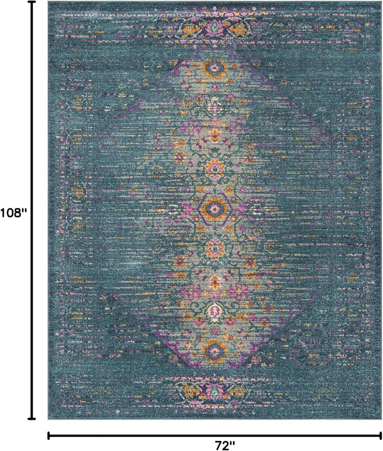 image:imageSAFAVIEH Madison Collection Area Rug 6 x 9 Light Grey amp Fuchsia Boho Chic Distressed Design NonShedding amp Easy Care Ideal for High Traffic Areas in Living Room Bedroom MAD122GBlueFuchsia
