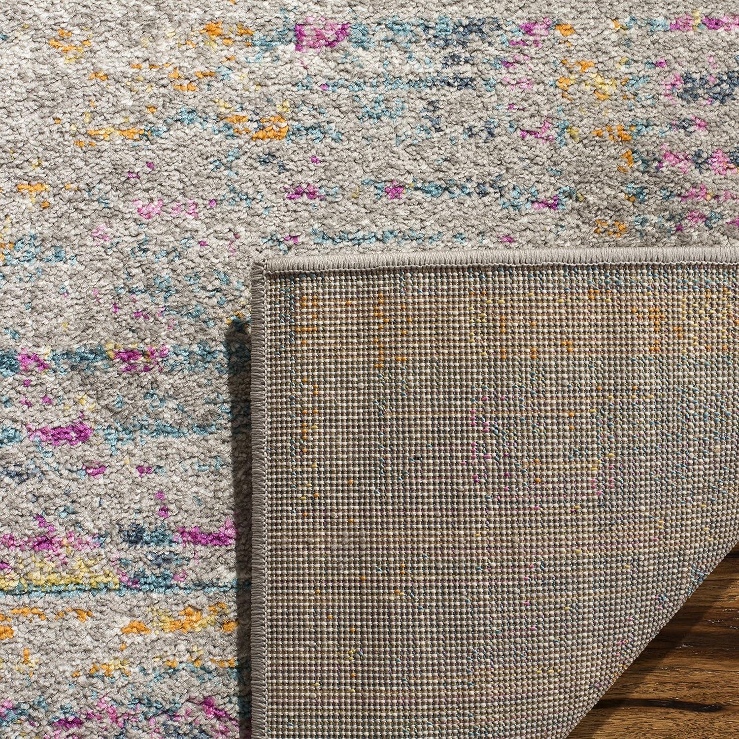 image:imageSAFAVIEH Madison Collection Area Rug 6 x 9 Light Grey amp Fuchsia Boho Chic Distressed Design NonShedding amp Easy Care Ideal for High Traffic Areas in Living Room Bedroom MAD122GLight GreyFuchsia