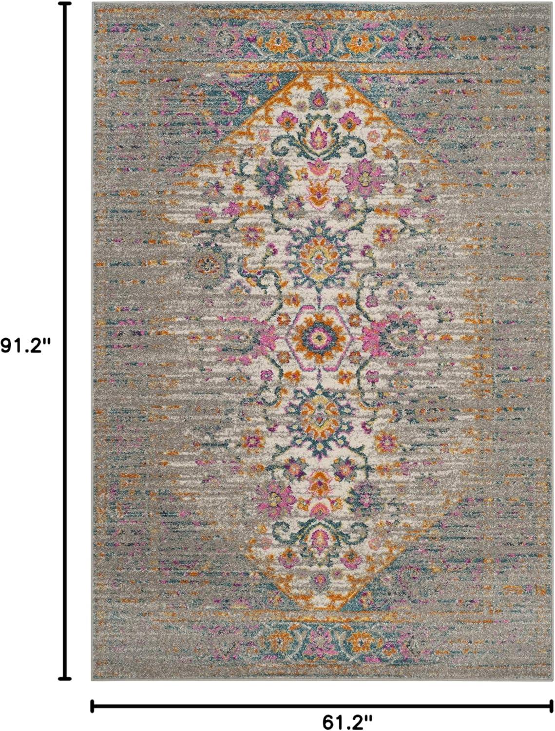 image:imageSAFAVIEH Madison Collection Area Rug 6 x 9 Light Grey amp Fuchsia Boho Chic Distressed Design NonShedding amp Easy Care Ideal for High Traffic Areas in Living Room Bedroom MAD122GLight GreyFuchsia