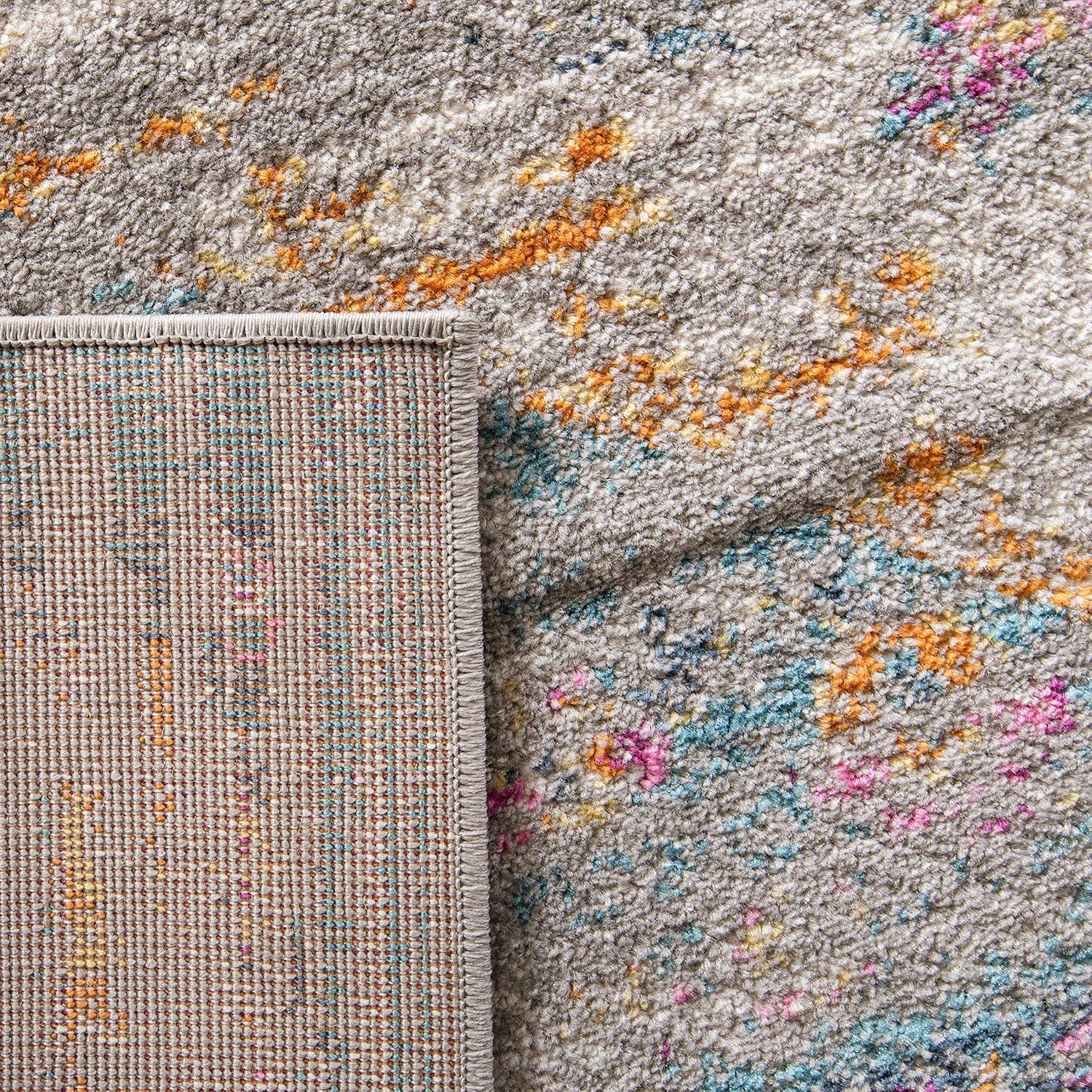 image:imageSAFAVIEH Madison Collection Area Rug 6 x 9 Light Grey amp Fuchsia Boho Chic Distressed Design NonShedding amp Easy Care Ideal for High Traffic Areas in Living Room Bedroom MAD122GLight GreyFuchsia