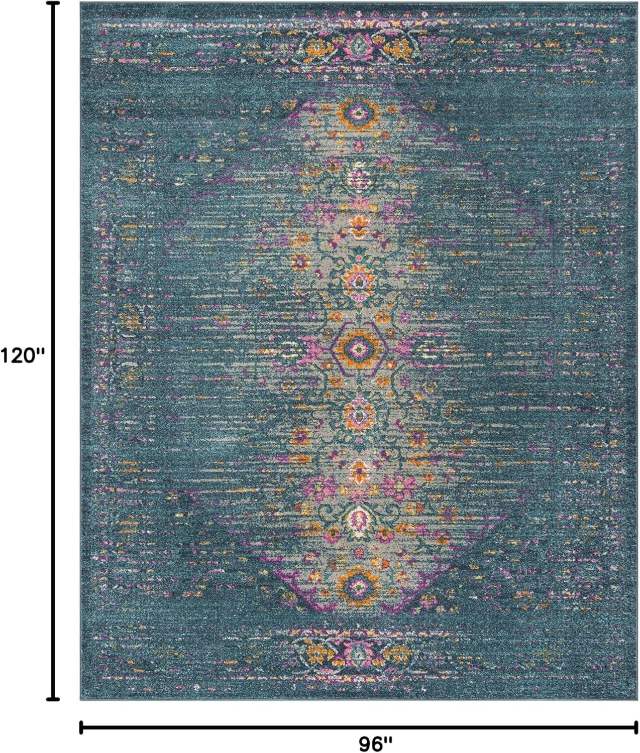 image:imageSAFAVIEH Madison Collection Area Rug 6 x 9 Light Grey amp Fuchsia Boho Chic Distressed Design NonShedding amp Easy Care Ideal for High Traffic Areas in Living Room Bedroom MAD122GBlueFuchsia
