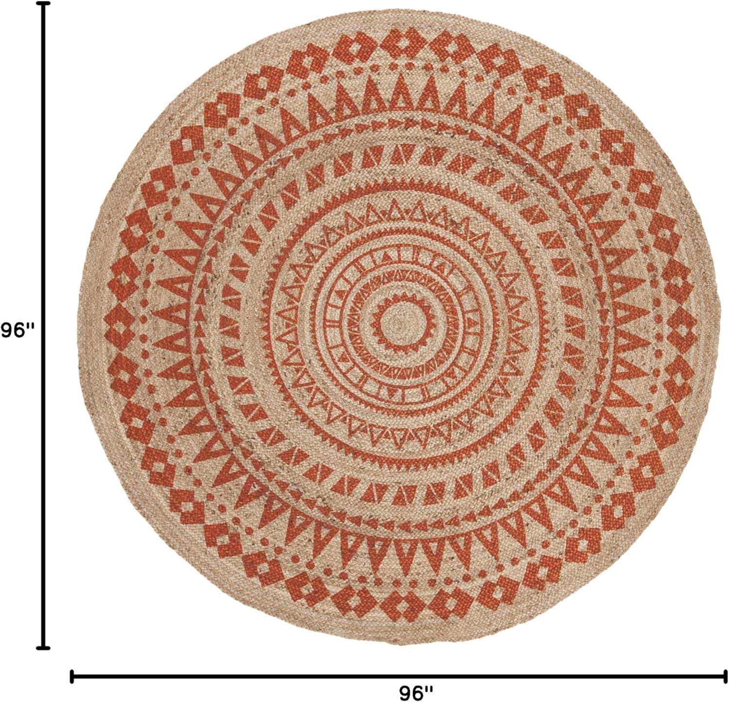 image:imageSAFAVIEH Natural Fiber Collection Area Rug 3 Round Teal amp Natural Handmade Boho Mandala Braided Jute Ideal for High Traffic Areas in Living Room Bedroom NF802EOrangeNatural