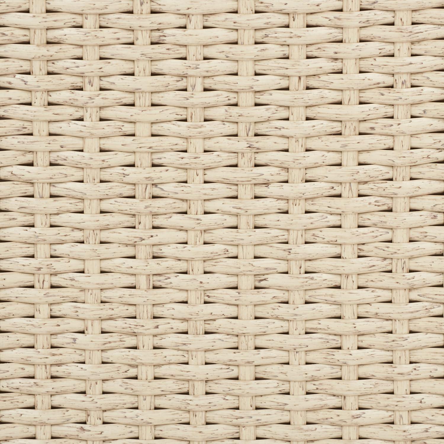image:imageSAFAVIEH Outdoor Collection Daire Woven BeigeWhite Cushion Rocking Chair for Patio Porch Backyard SunroomBeigeWhite