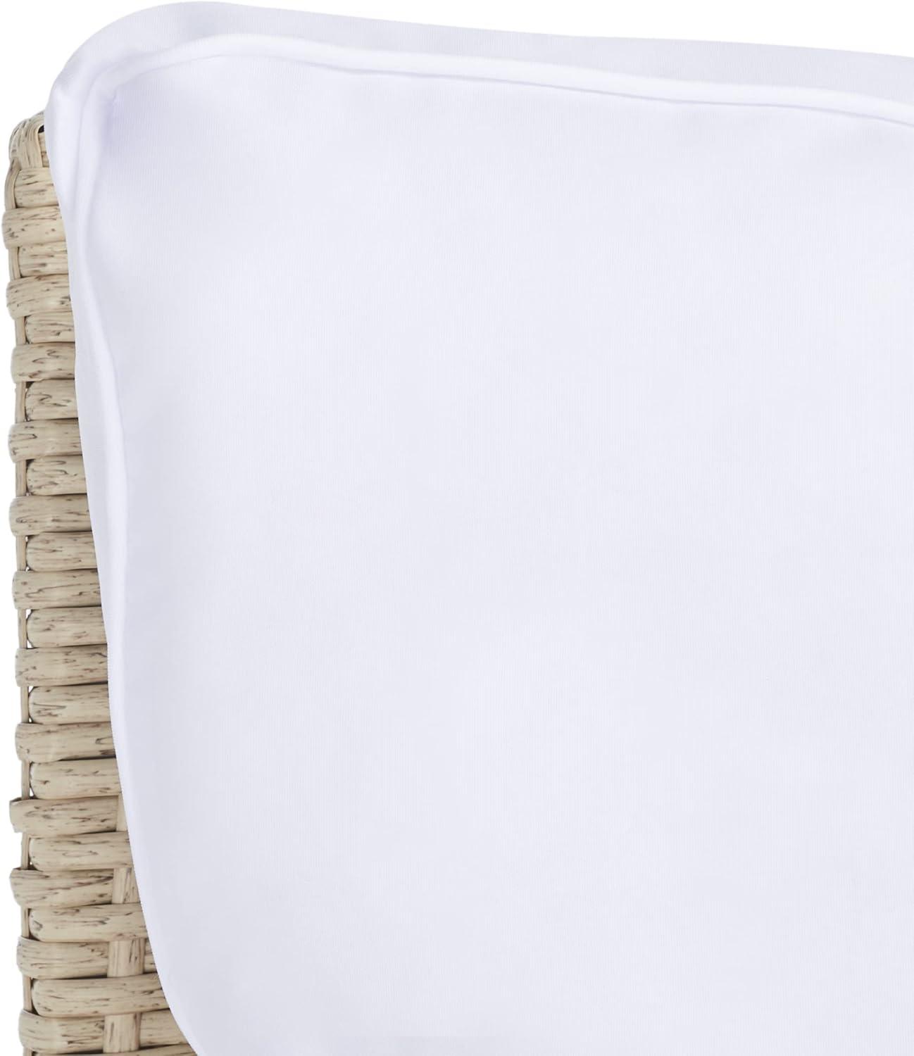 image:imageSAFAVIEH Outdoor Collection Daire Woven BeigeWhite Cushion Rocking Chair for Patio Porch Backyard SunroomBeigeWhite