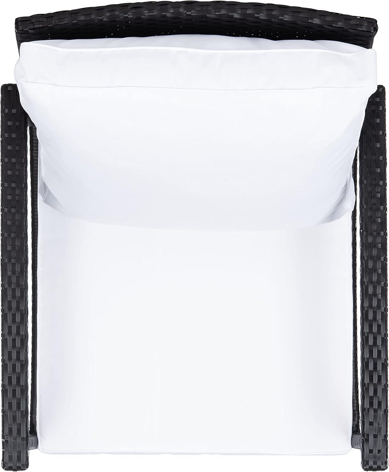 image:imageSAFAVIEH Outdoor Collection Daire Woven BeigeWhite Cushion Rocking Chair for Patio Porch Backyard SunroomBlackWhite