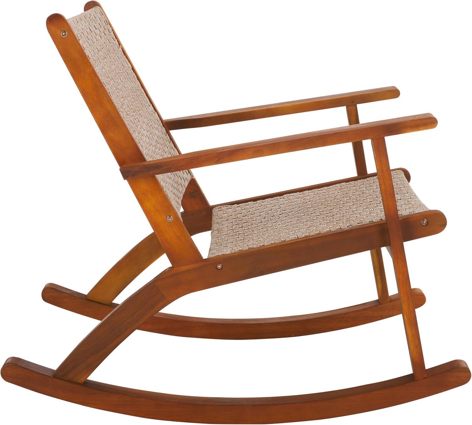 image:imageSAFAVIEH Outdoor Collection Daniel Natural Solid Wood Rocking Chair
