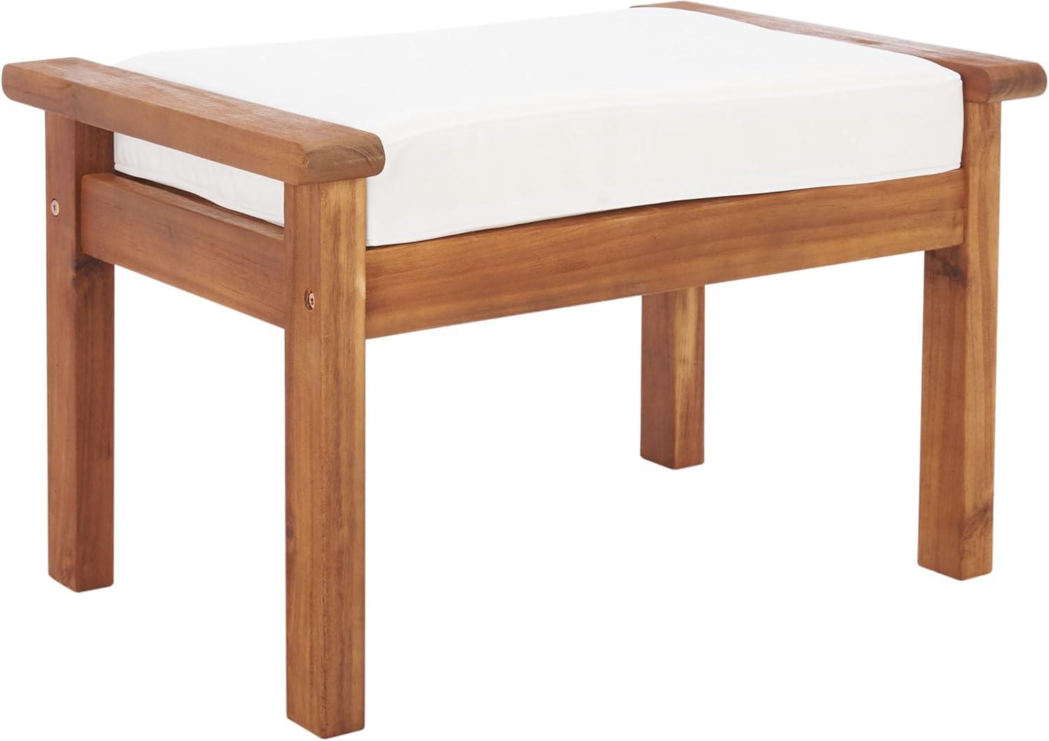 image:imageSAFAVIEH Outdoor Collection Loanna NaturalLight Grey Cushion Solid Wood 6Piece Conversation Patio SetNaturalBeige