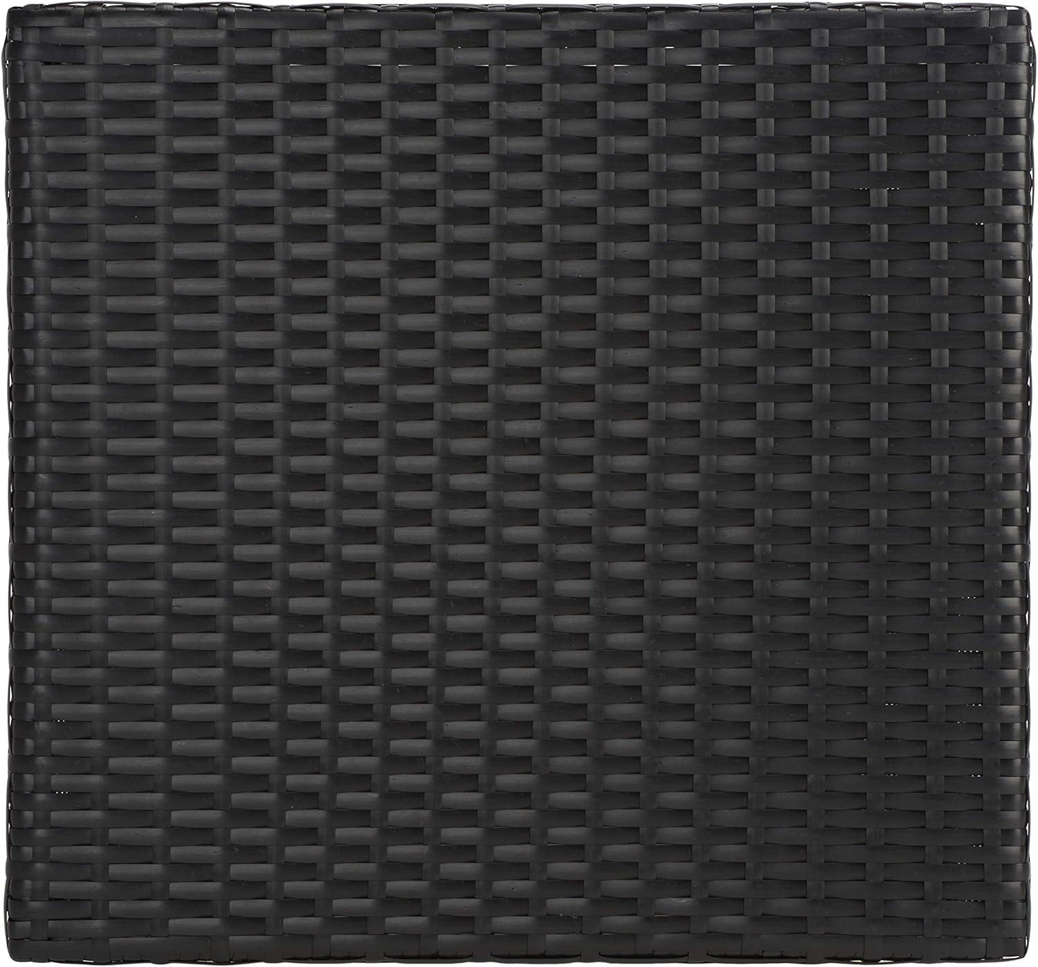 image:imageSAFAVIEH Outdoor Collection Mazeli Grey Brown Woven Square Lid Trash Bin Fully Assembled PAT7512CBlack