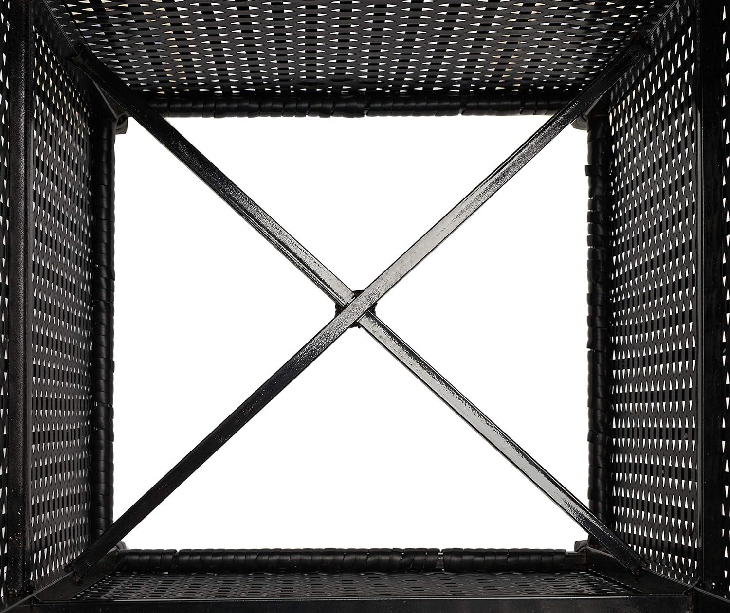 image:imageSAFAVIEH Outdoor Collection Mazeli Grey Brown Woven Square Lid Trash Bin Fully Assembled PAT7512CBlack