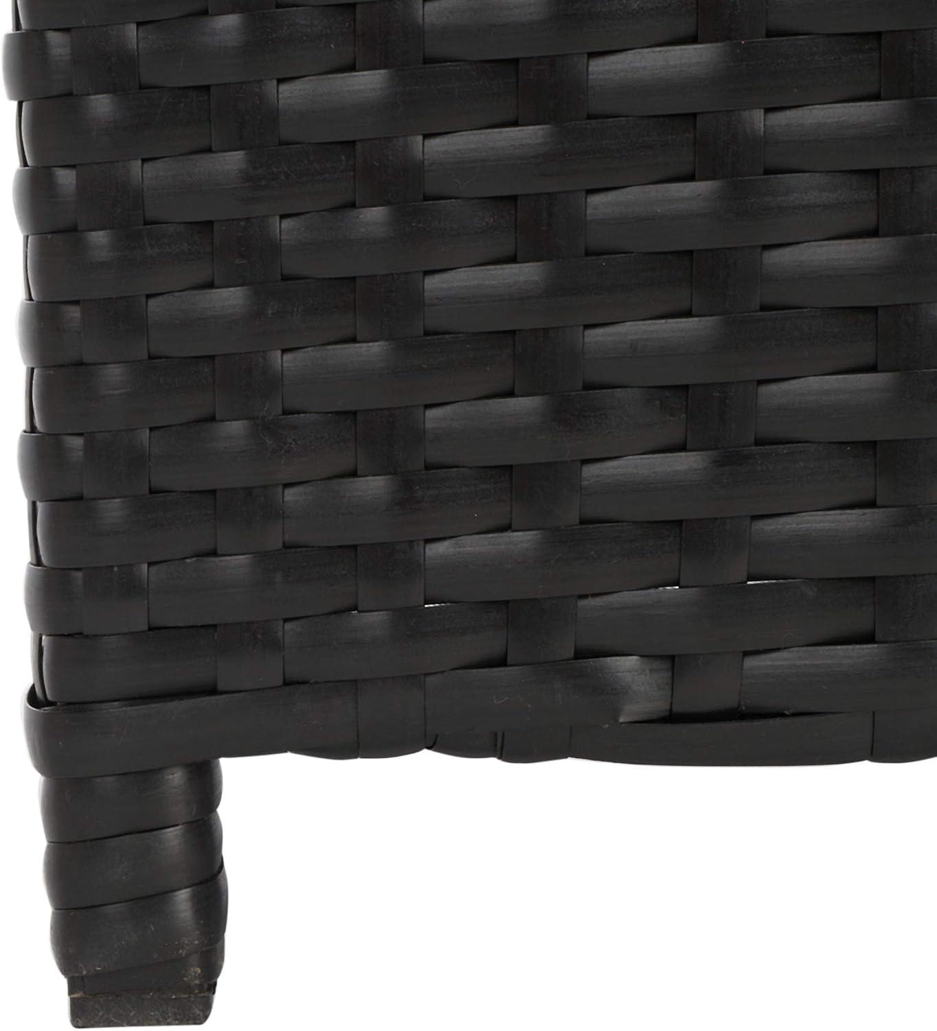 image:imageSAFAVIEH Outdoor Collection Mazeli Grey Brown Woven Square Lid Trash Bin Fully Assembled PAT7512CBlack