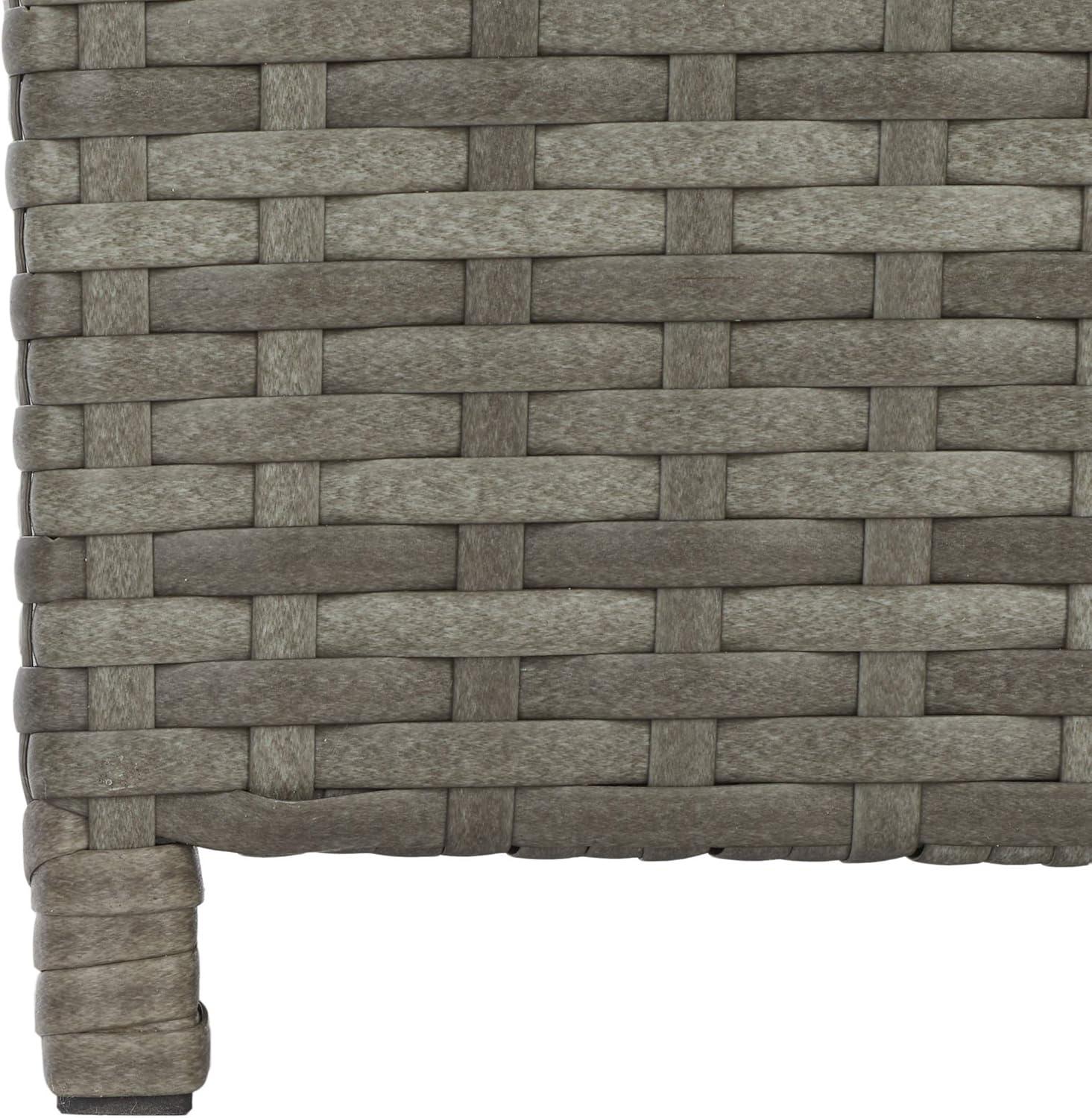 image:imageSAFAVIEH Outdoor Collection Mazeli Grey Brown Woven Square Lid Trash Bin Fully Assembled PAT7512CGray