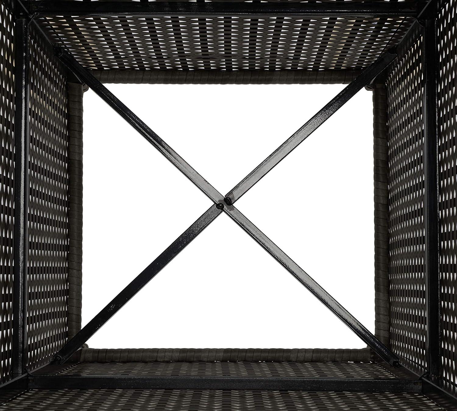 image:imageSAFAVIEH Outdoor Collection Mazeli Grey Brown Woven Square Lid Trash Bin Fully Assembled PAT7512CGray