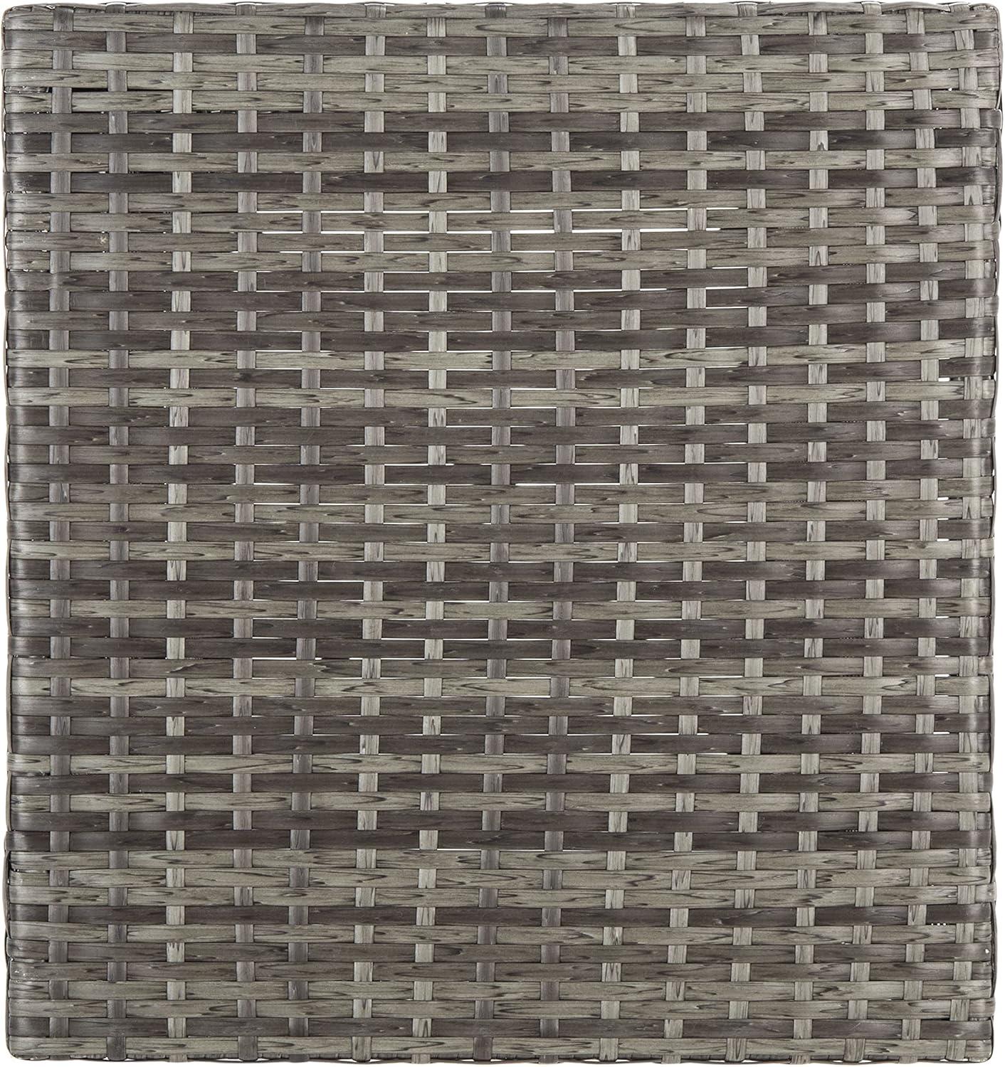 image:imageSAFAVIEH Outdoor Collection Mazeli Grey Brown Woven Square Lid Trash Bin Fully Assembled PAT7512CGrey Brown