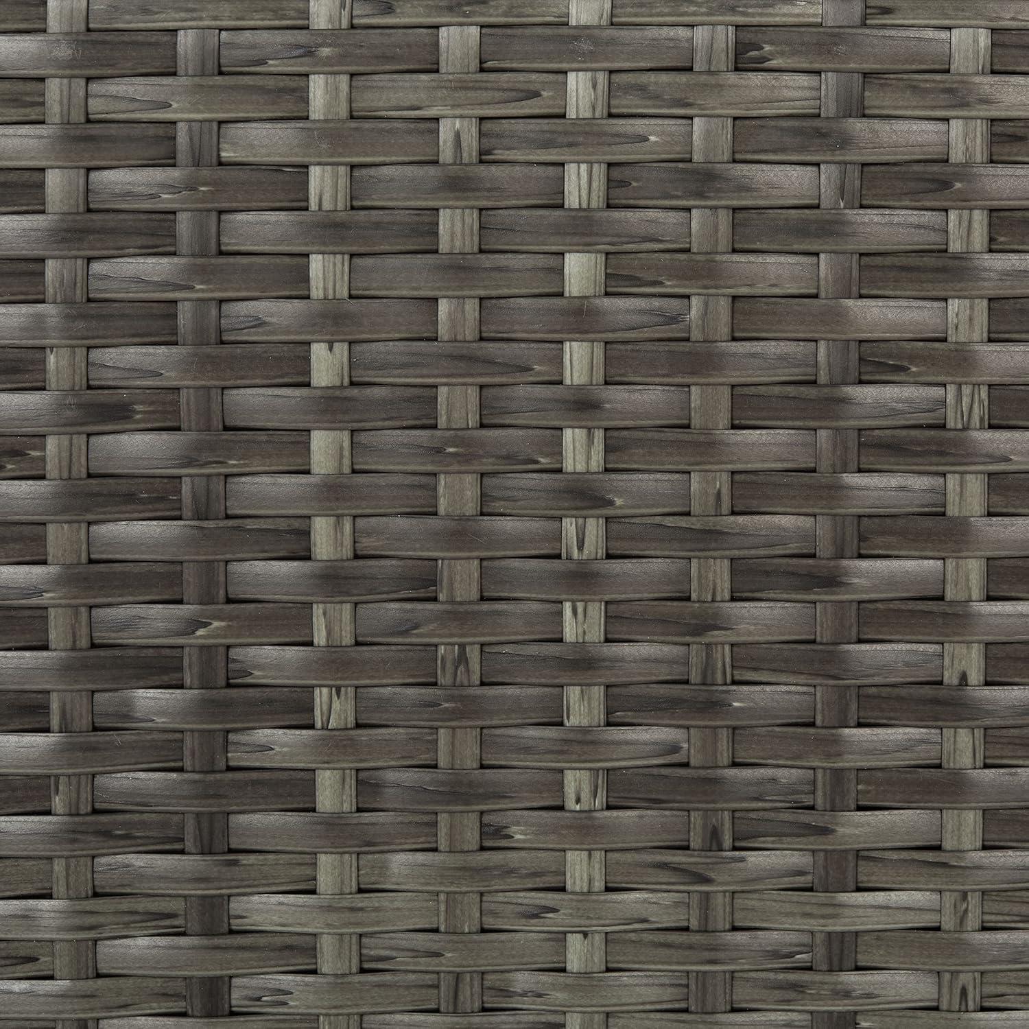 image:imageSAFAVIEH Outdoor Collection Mazeli Grey Brown Woven Square Lid Trash Bin Fully Assembled PAT7512CGrey Brown