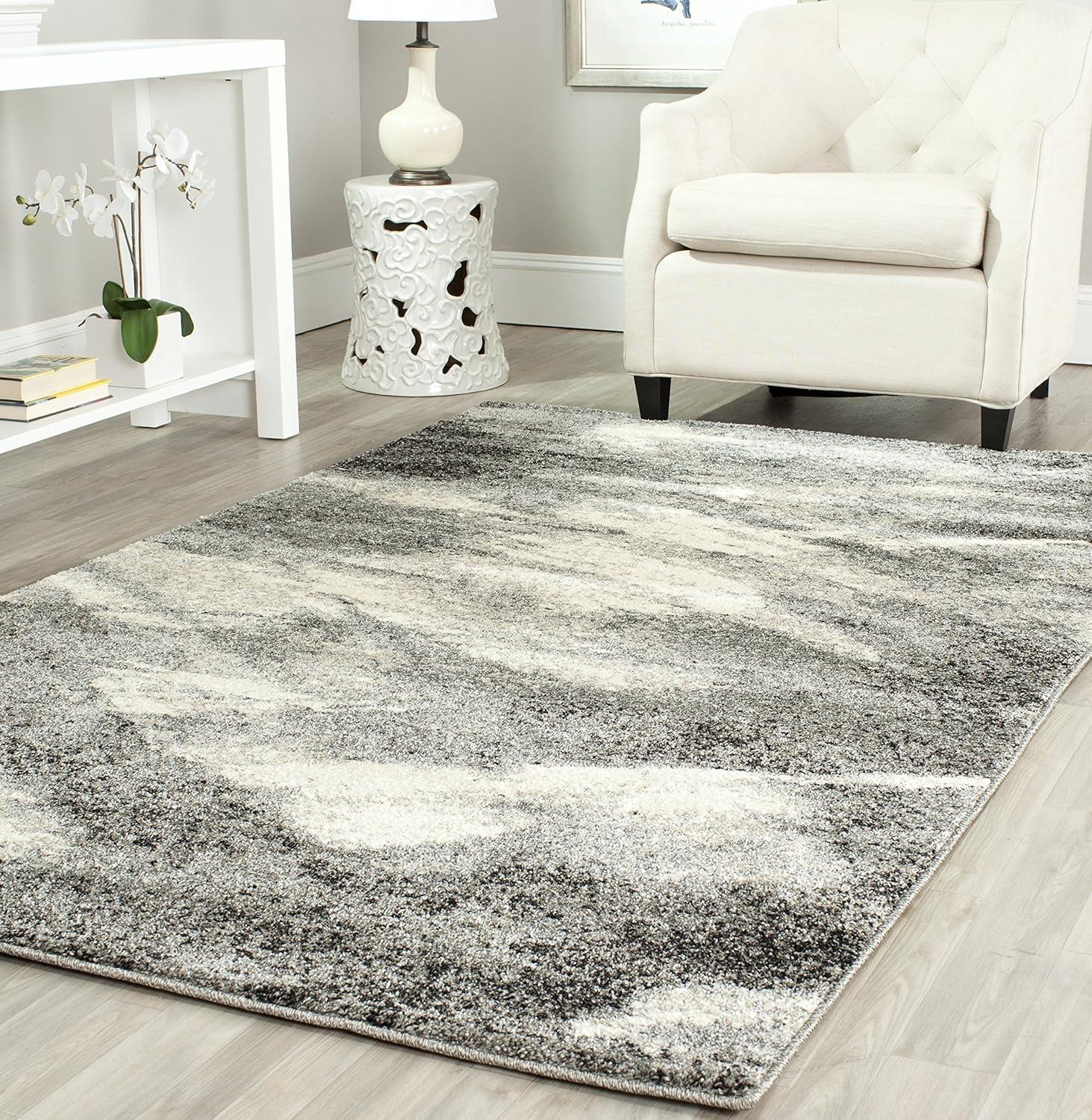 image:imageSAFAVIEH Retro Collection Area Rug 9 x 12 Grey amp Ivory Modern Abstract Design NonShedding amp Easy Care Ideal for High Traffic Areas in Living Room Bedroom RET28918012GreyIvory