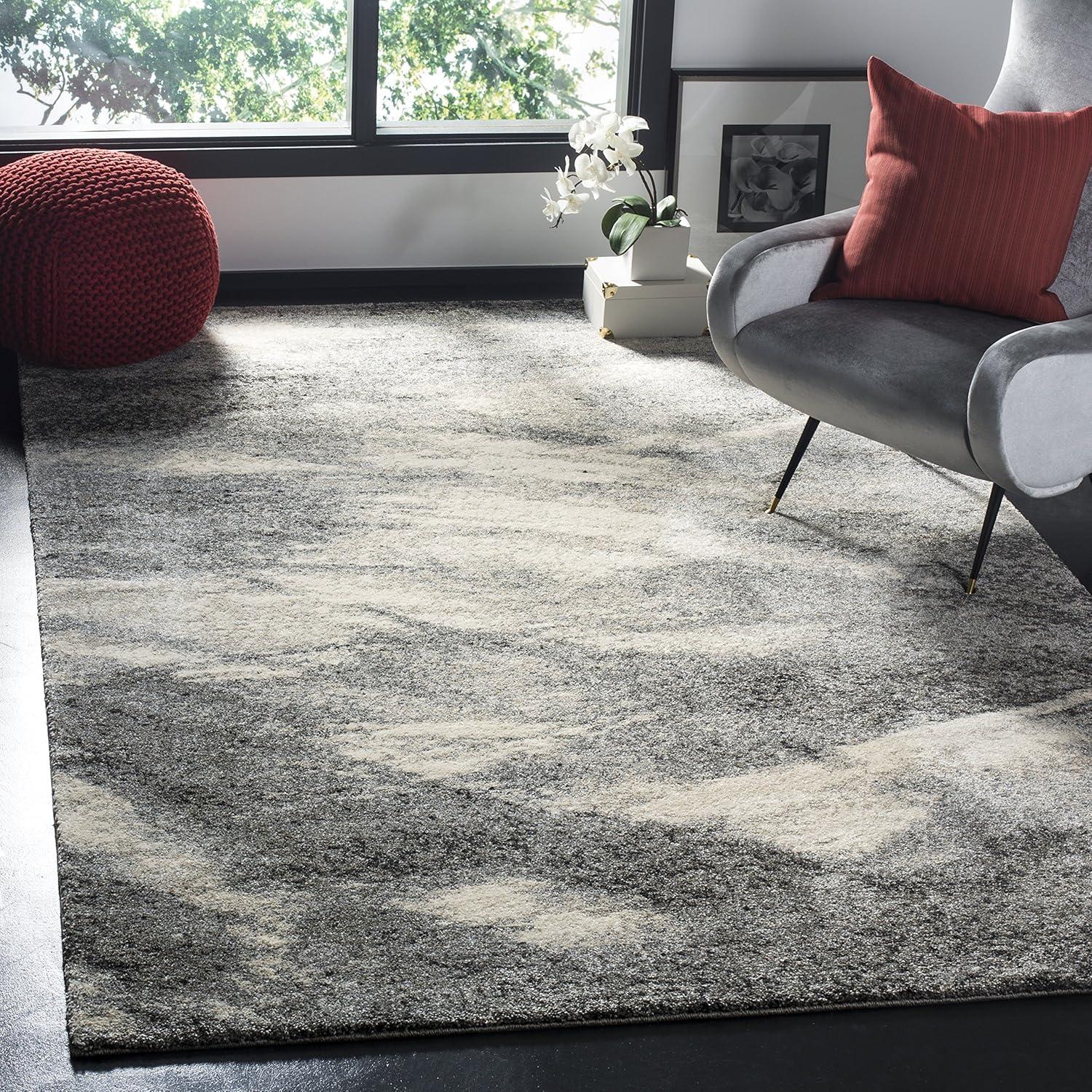 image:imageSAFAVIEH Retro Collection Area Rug 9 x 12 Grey amp Ivory Modern Abstract Design NonShedding amp Easy Care Ideal for High Traffic Areas in Living Room Bedroom RET28918012GreyIvory