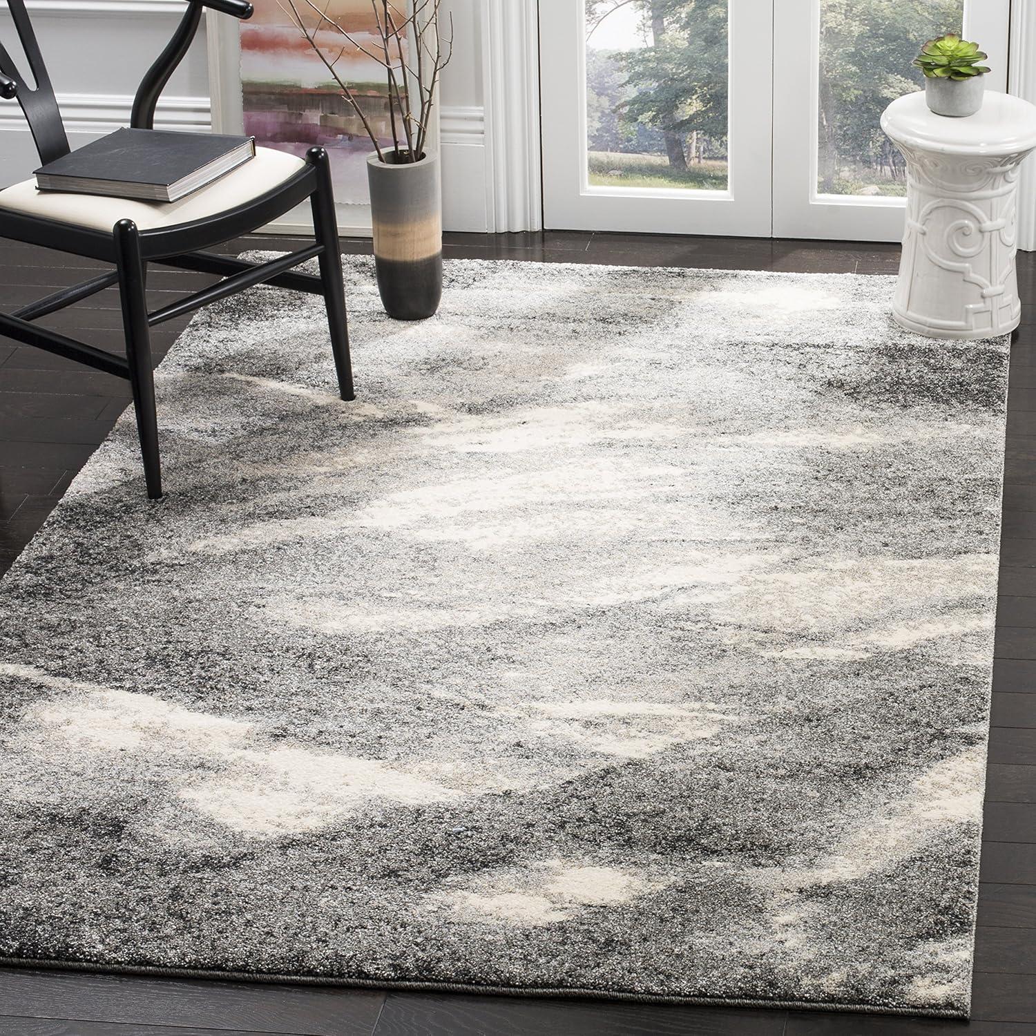 image:imageSAFAVIEH Retro Collection Area Rug 9 x 12 Grey amp Ivory Modern Abstract Design NonShedding amp Easy Care Ideal for High Traffic Areas in Living Room Bedroom RET28918012GreyIvory
