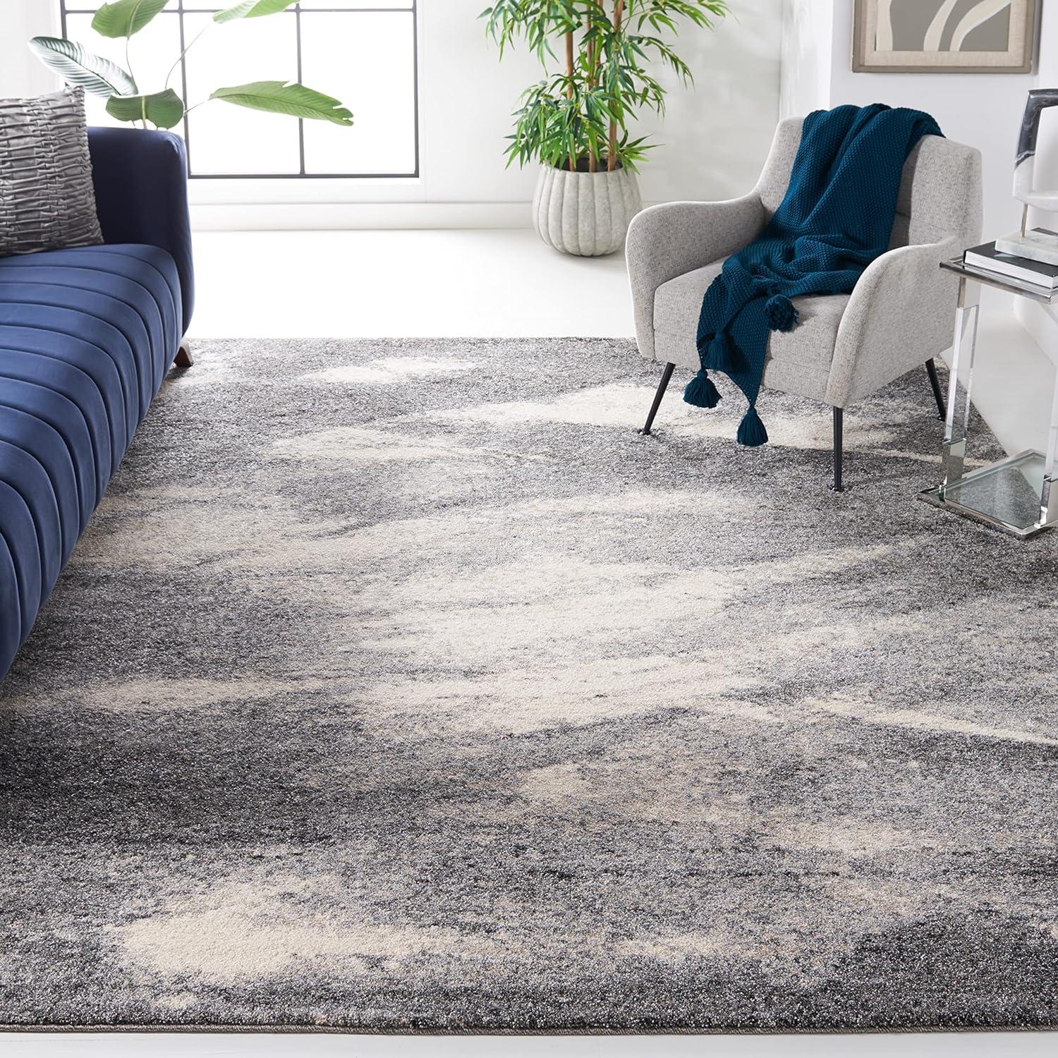 image:imageSAFAVIEH Retro Collection Area Rug 9 x 12 Grey amp Ivory Modern Abstract Design NonShedding amp Easy Care Ideal for High Traffic Areas in Living Room Bedroom RET28918012GreyIvory