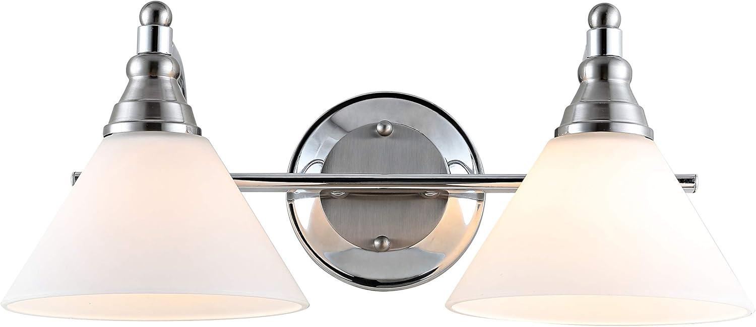 image:imageSAFAVIEH SCN4061A Radnor 2Light Bronze 7inch LED Bulbs Included Wall Sconce ChromeBrass