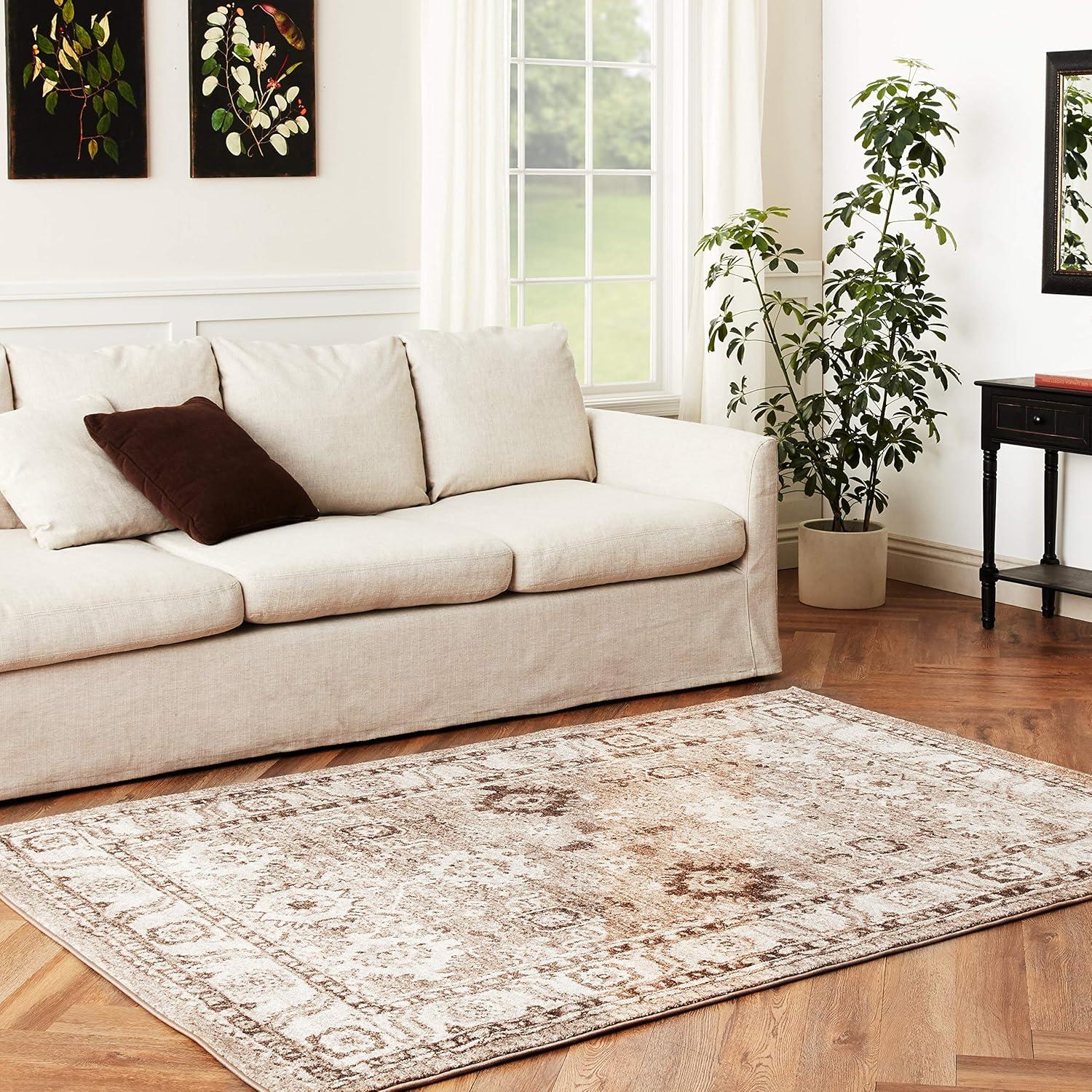 image:imageSAFAVIEH Vintage Hamadan Collection Area Rug 10 Square Taupe Traditional Persian Design NonShedding amp Easy to Clean Ideal for Living Room Bedroom Dining Space VTH214TTaupe