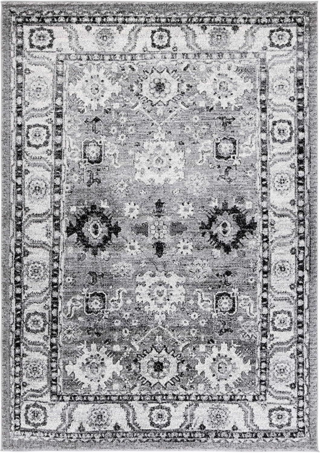 image:imageSAFAVIEH Vintage Hamadan Collection Area Rug 10 Square Taupe Traditional Persian Design NonShedding amp Easy to Clean Ideal for Living Room Bedroom Dining Space VTH214TGreyBlack