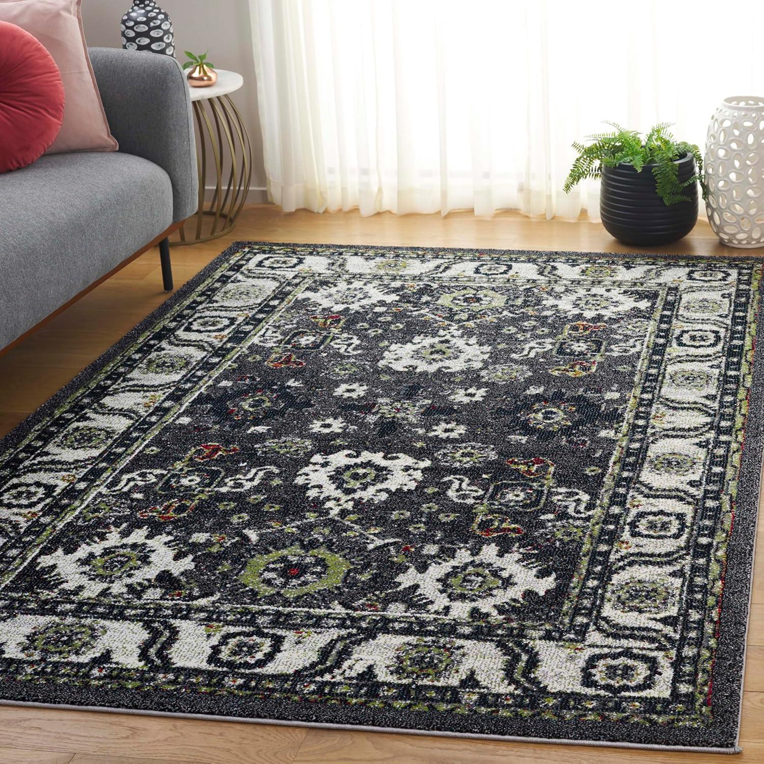 image:imageSAFAVIEH Vintage Hamadan Collection Area Rug 10 Square Taupe Traditional Persian Design NonShedding amp Easy to Clean Ideal for Living Room Bedroom Dining Space VTH214TDark GreyIvory