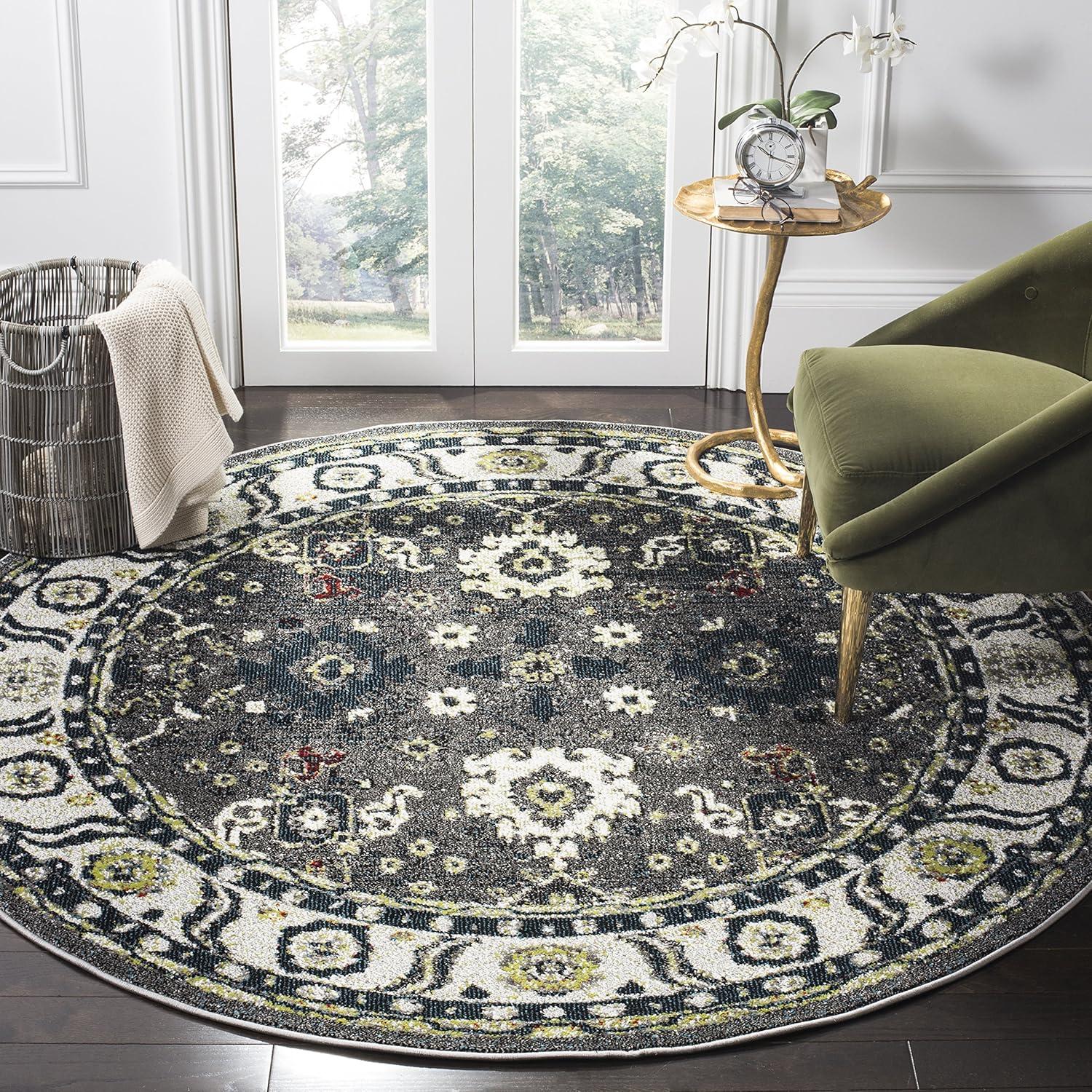 image:imageSAFAVIEH Vintage Hamadan Collection Area Rug 10 Square Taupe Traditional Persian Design NonShedding amp Easy to Clean Ideal for Living Room Bedroom Dining Space VTH214TDark GreyIvory
