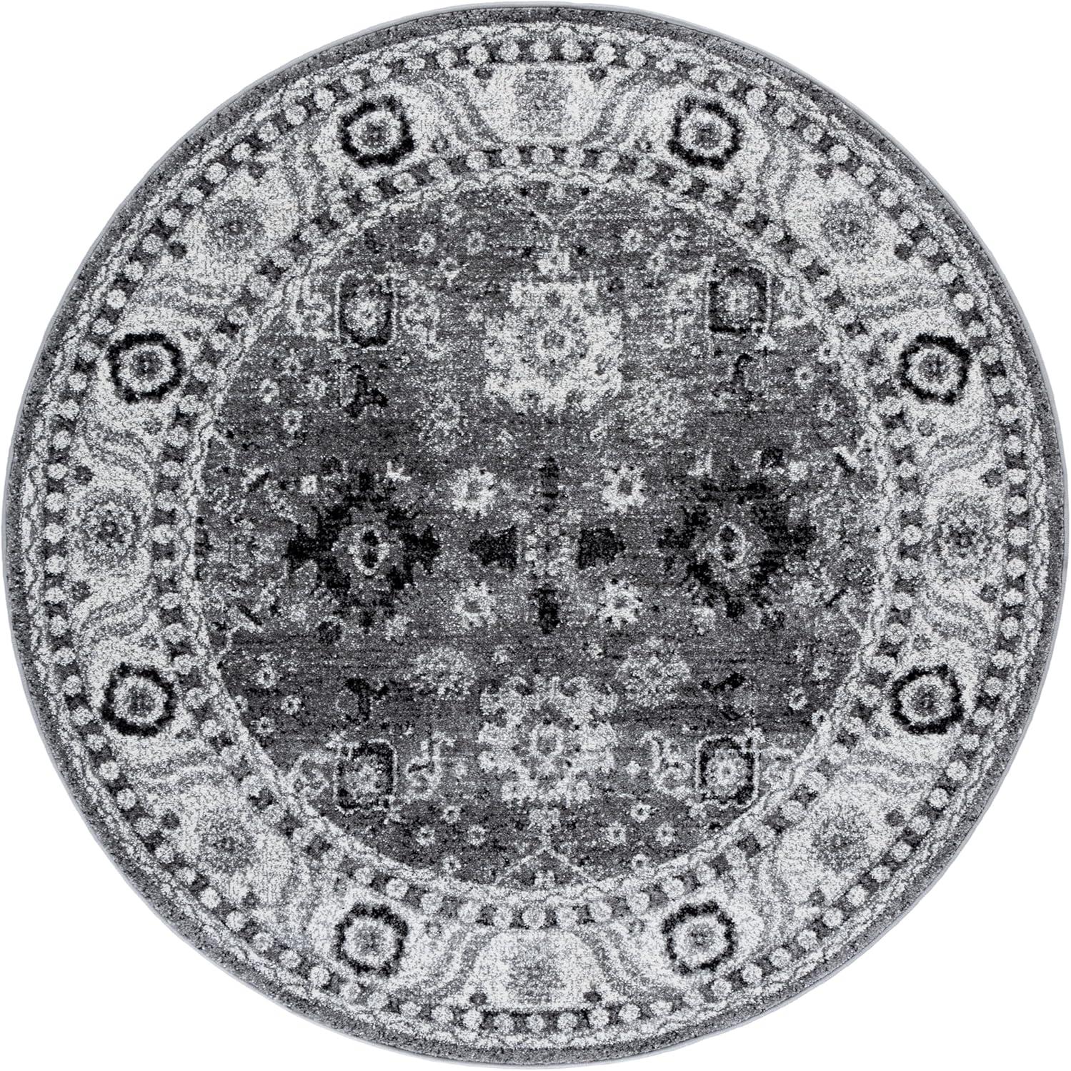 image:imageSAFAVIEH Vintage Hamadan Collection Area Rug 10 Square Taupe Traditional Persian Design NonShedding amp Easy to Clean Ideal for Living Room Bedroom Dining Space VTH214TGreyBlack