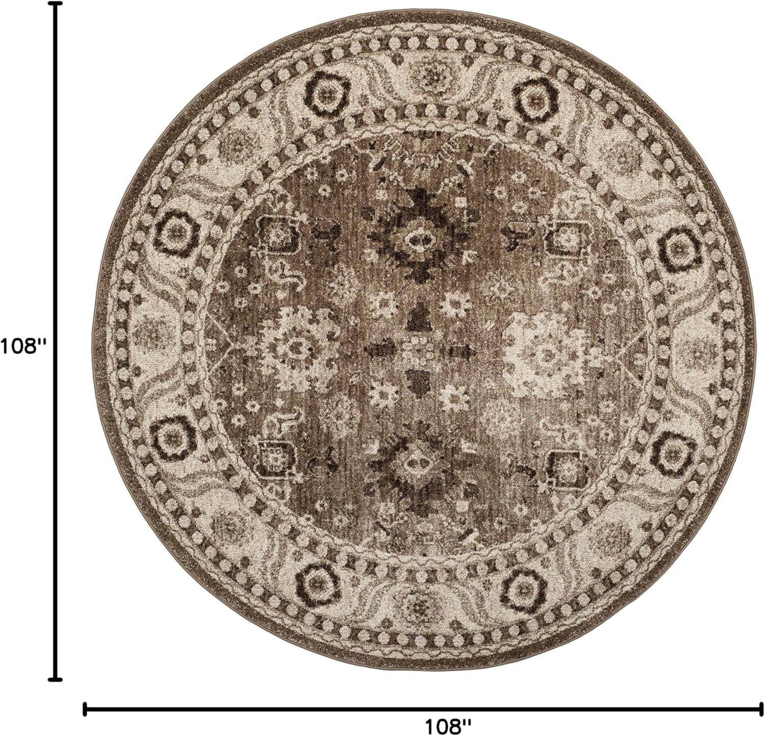 image:imageSAFAVIEH Vintage Hamadan Collection Area Rug 10 Square Taupe Traditional Persian Design NonShedding amp Easy to Clean Ideal for Living Room Bedroom Dining Space VTH214TTaupe