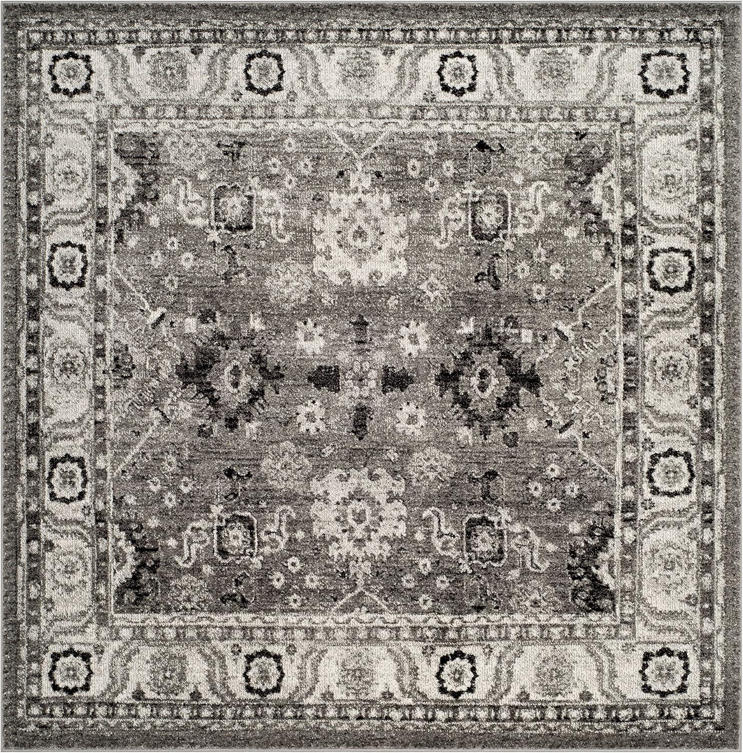 image:imageSAFAVIEH Vintage Hamadan Collection Area Rug 10 Square Taupe Traditional Persian Design NonShedding amp Easy to Clean Ideal for Living Room Bedroom Dining Space VTH214TGreyBlack