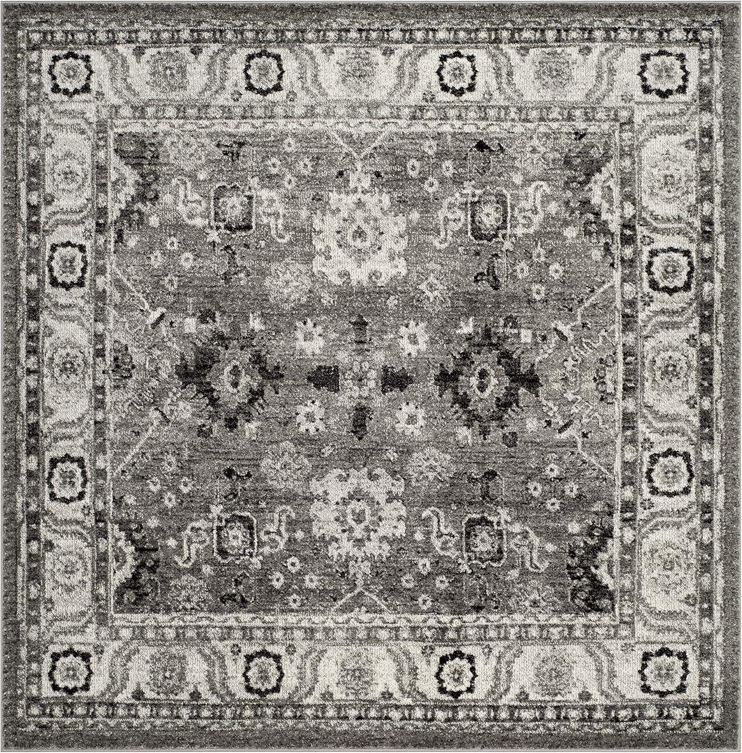 image:imageSAFAVIEH Vintage Hamadan Collection Area Rug 10 Square Taupe Traditional Persian Design NonShedding amp Easy to Clean Ideal for Living Room Bedroom Dining Space VTH214TGreyBlack