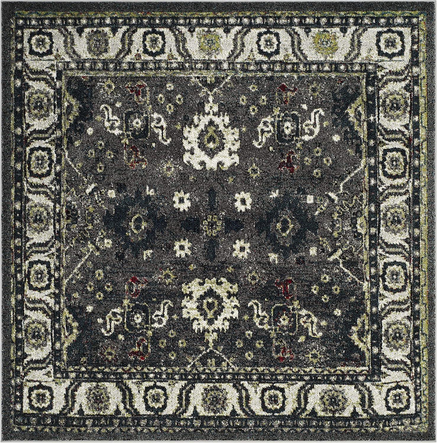image:imageSAFAVIEH Vintage Hamadan Collection Area Rug 10 Square Taupe Traditional Persian Design NonShedding amp Easy to Clean Ideal for Living Room Bedroom Dining Space VTH214TDark GreyIvory