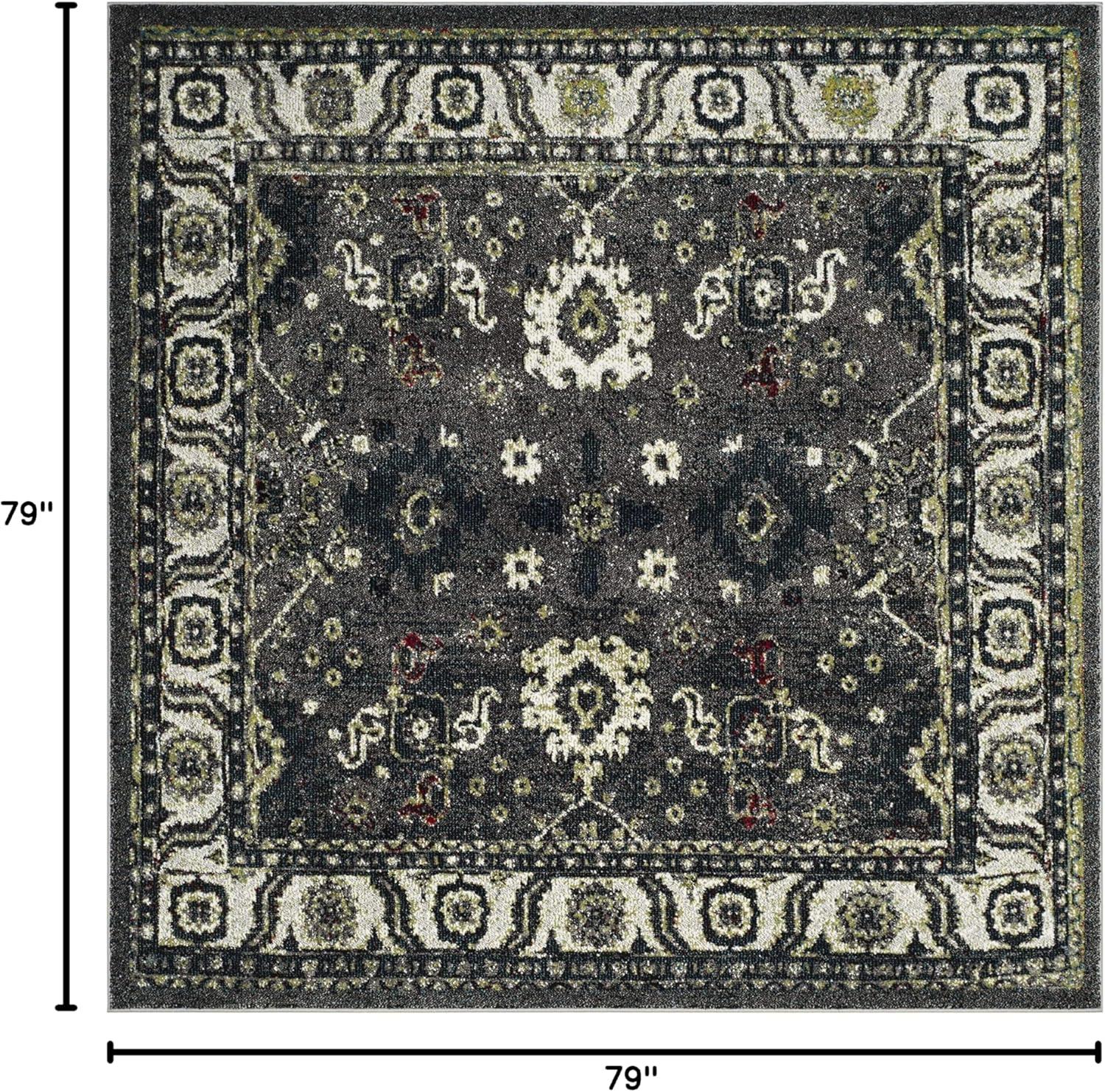 image:imageSAFAVIEH Vintage Hamadan Collection Area Rug 10 Square Taupe Traditional Persian Design NonShedding amp Easy to Clean Ideal for Living Room Bedroom Dining Space VTH214TDark GreyIvory