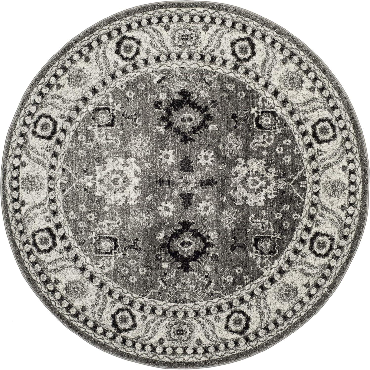 image:imageSAFAVIEH Vintage Hamadan Collection Area Rug 10 Square Taupe Traditional Persian Design NonShedding amp Easy to Clean Ideal for Living Room Bedroom Dining Space VTH214TGreyBlack