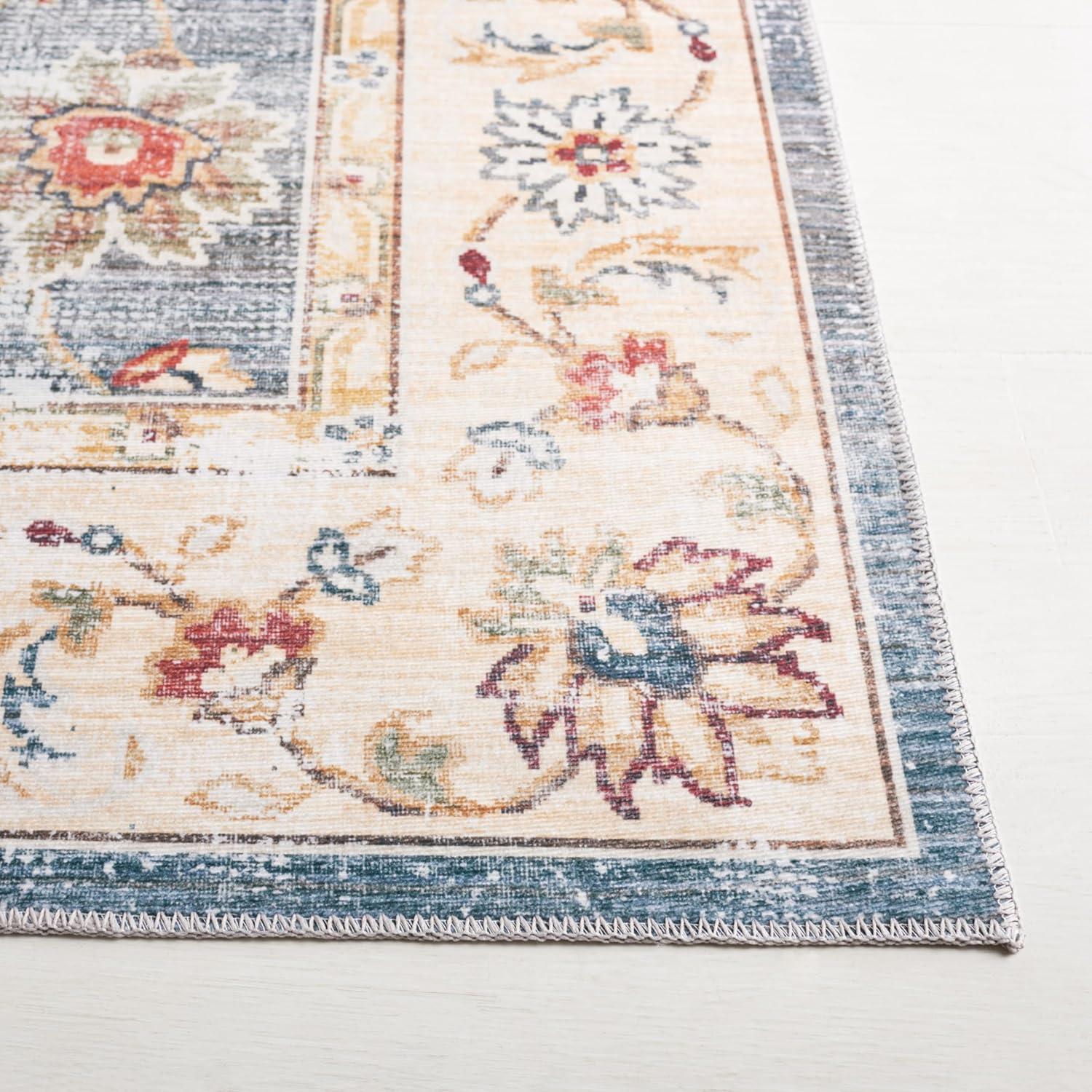 image:imageSAFAVIEH Washable Rug Arizona Collection 5 x 8 Green amp Beige Slip Resistant amp Easy to Clean Ideal for Living Room Bedroom Home Office Dining Space ARZ112YGreenBeige
