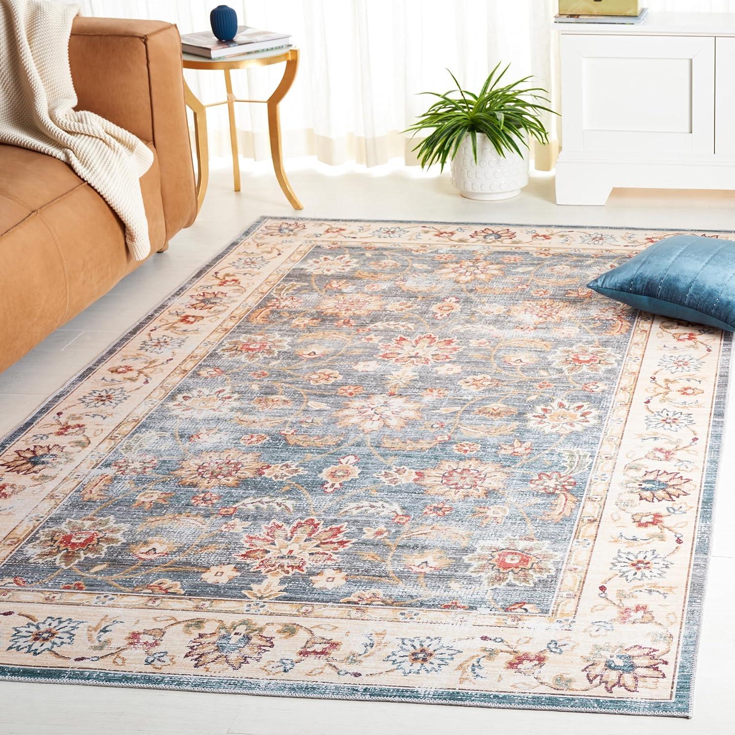 image:imageSAFAVIEH Washable Rug Arizona Collection 5 x 8 Green amp Beige Slip Resistant amp Easy to Clean Ideal for Living Room Bedroom Home Office Dining Space ARZ112YGreenBeige