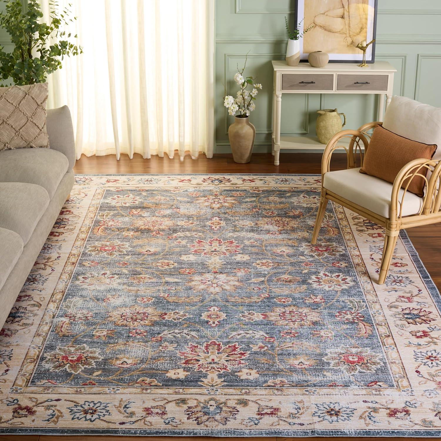 image:imageSAFAVIEH Washable Rug Arizona Collection 5 x 8 Green amp Beige Slip Resistant amp Easy to Clean Ideal for Living Room Bedroom Home Office Dining Space ARZ112YGreenBeige