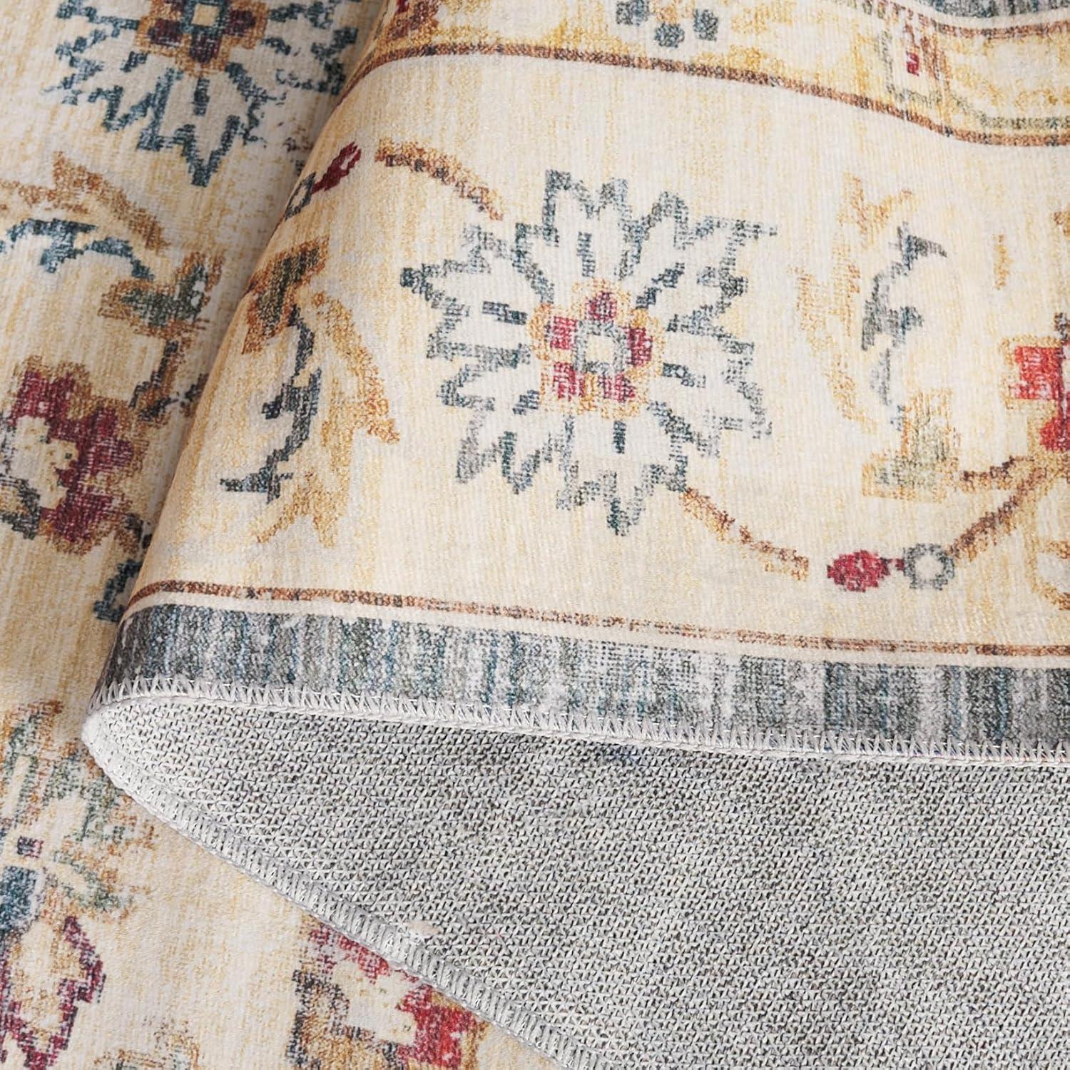 image:imageSAFAVIEH Washable Rug Arizona Collection 5 x 8 Green amp Beige Slip Resistant amp Easy to Clean Ideal for Living Room Bedroom Home Office Dining Space ARZ112YGreenBeige