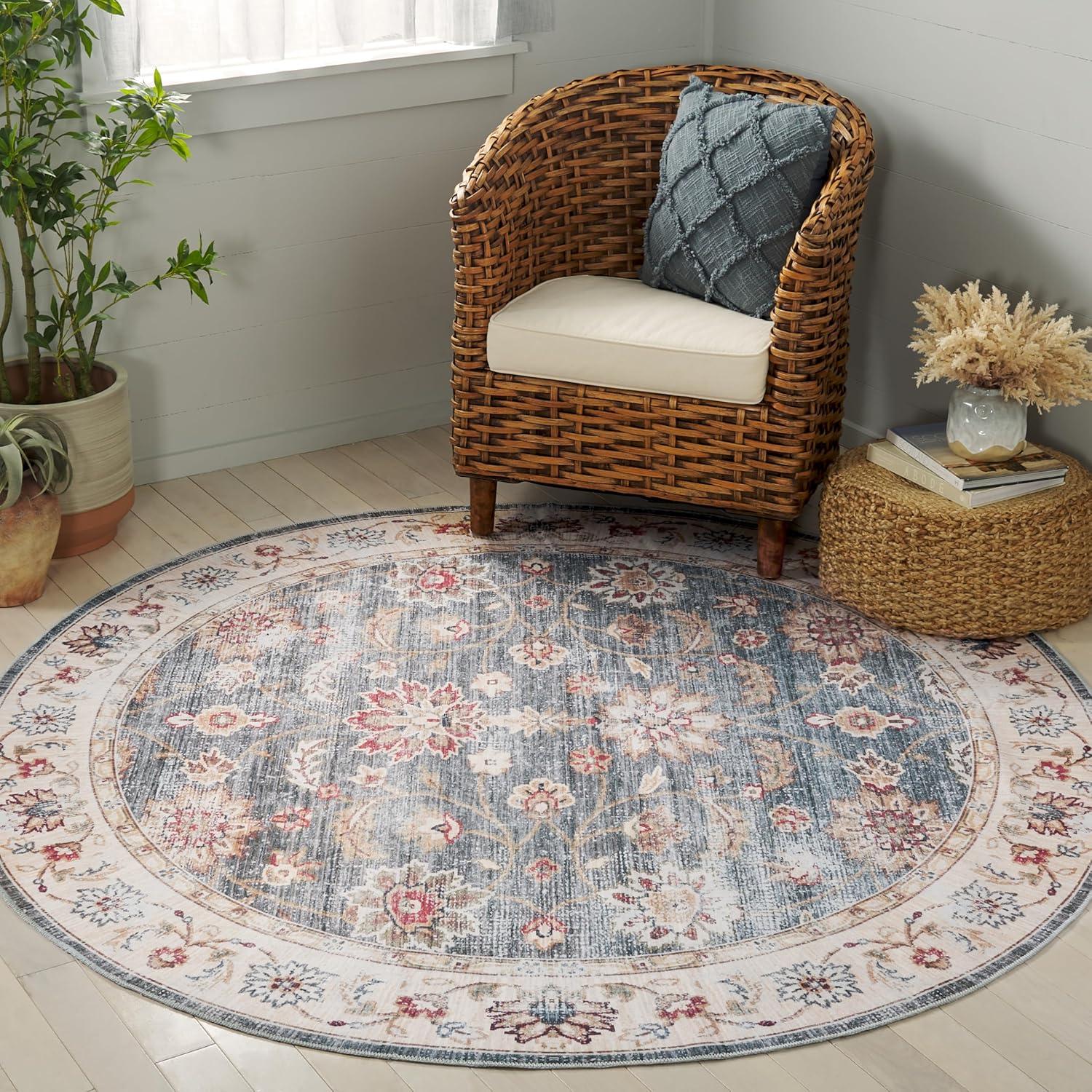 image:imageSAFAVIEH Washable Rug Arizona Collection 5 x 8 Green amp Beige Slip Resistant amp Easy to Clean Ideal for Living Room Bedroom Home Office Dining Space ARZ112YGreenBeige