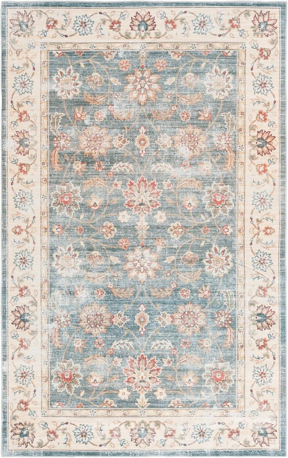 image:imageSAFAVIEH Washable Rug Arizona Collection 5 x 8 Green amp Beige Slip Resistant amp Easy to Clean Ideal for Living Room Bedroom Home Office Dining Space ARZ112YGreenBeige