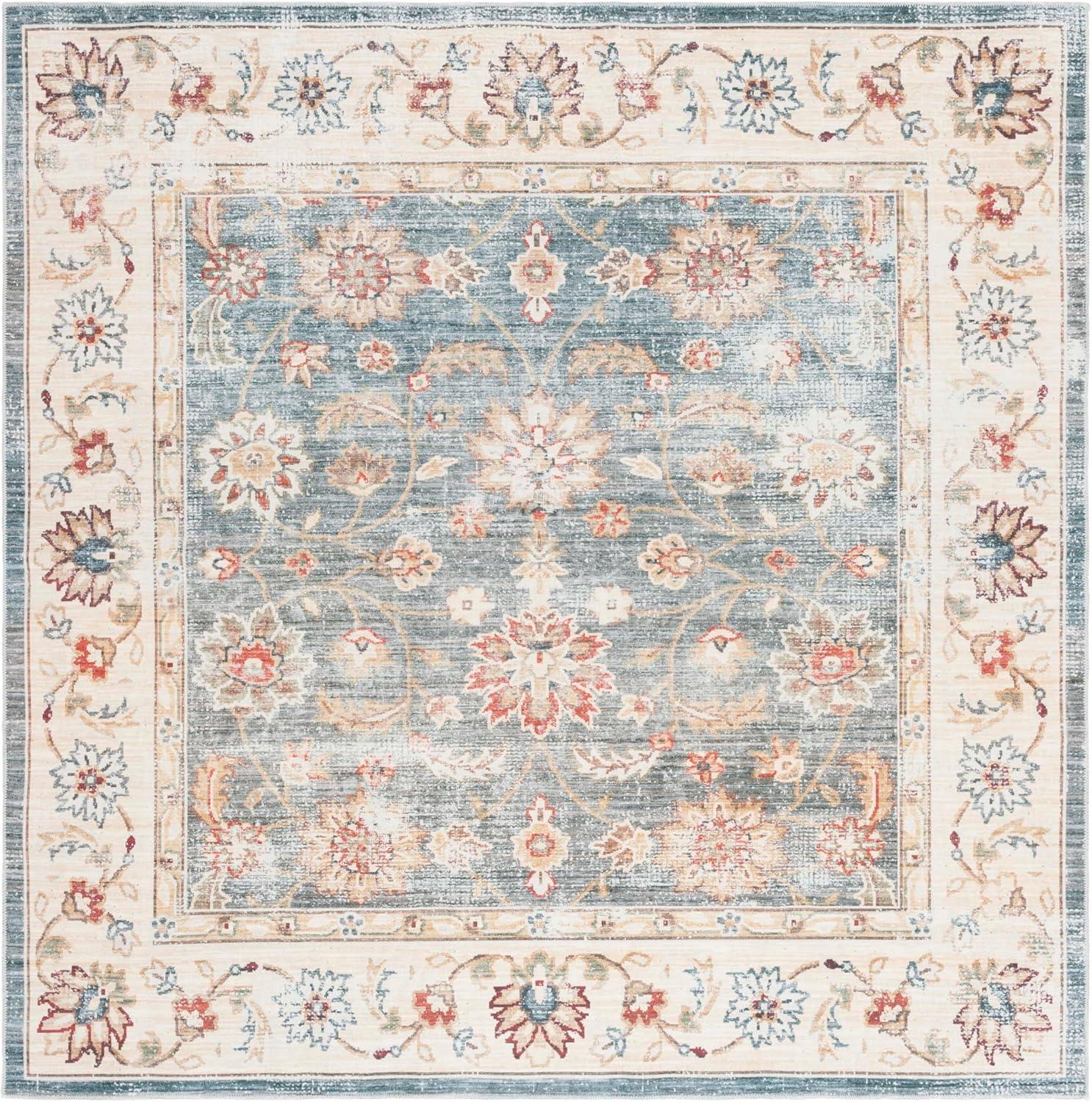 image:imageSAFAVIEH Washable Rug Arizona Collection 5 x 8 Green amp Beige Slip Resistant amp Easy to Clean Ideal for Living Room Bedroom Home Office Dining Space ARZ112YGreenBeige