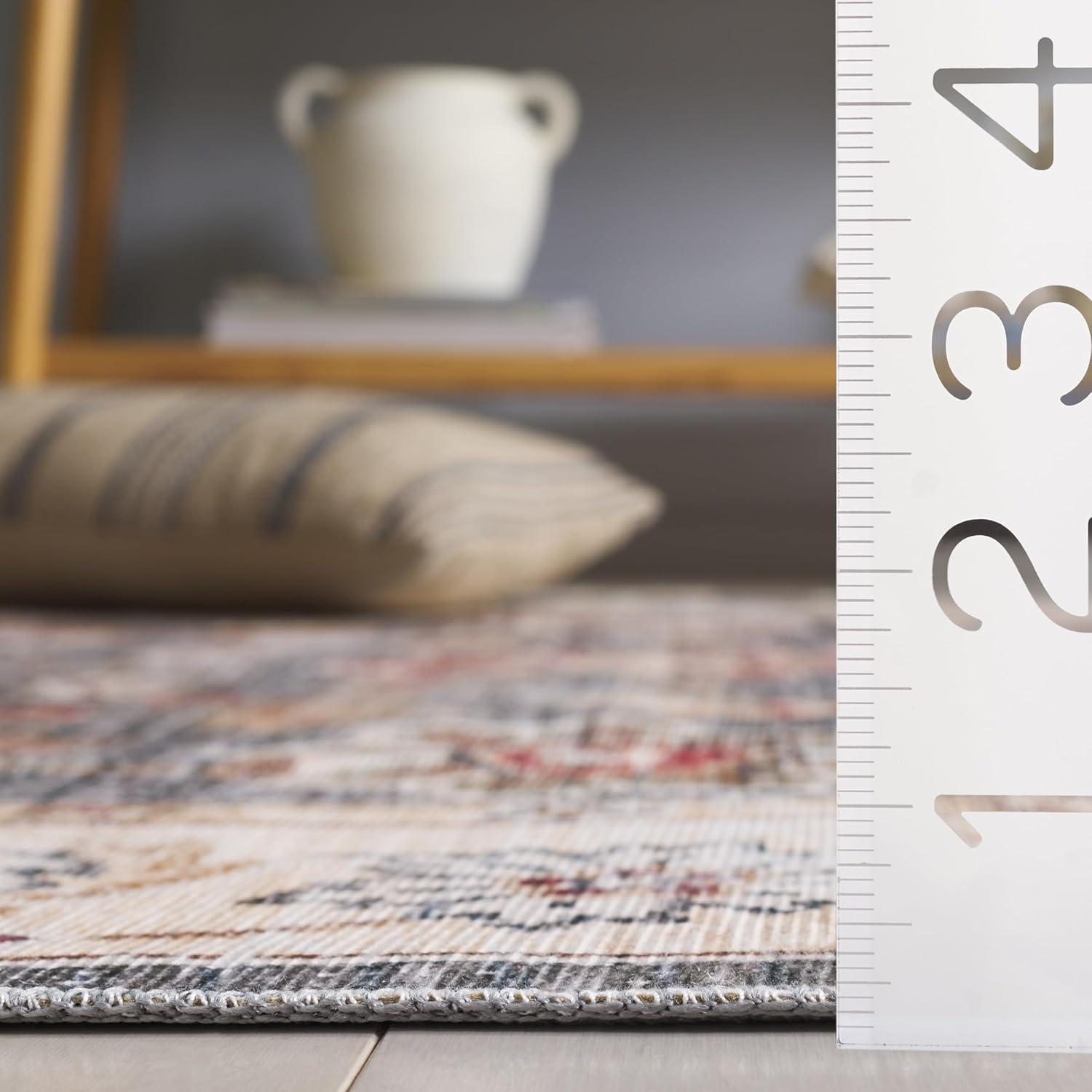 image:imageSAFAVIEH Washable Rug Arizona Collection 5 x 8 Green amp Beige Slip Resistant amp Easy to Clean Ideal for Living Room Bedroom Home Office Dining Space ARZ112YGreenBeige