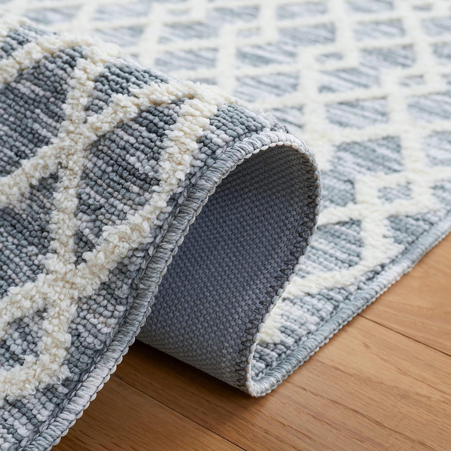 image:imageSAFAVIEH Washable Rug Easy Care Collection 5 x 8 Grey amp Ivory Easy to Clean Ideal for Living Room Bedroom Dining Space ECR111FGreyIvory